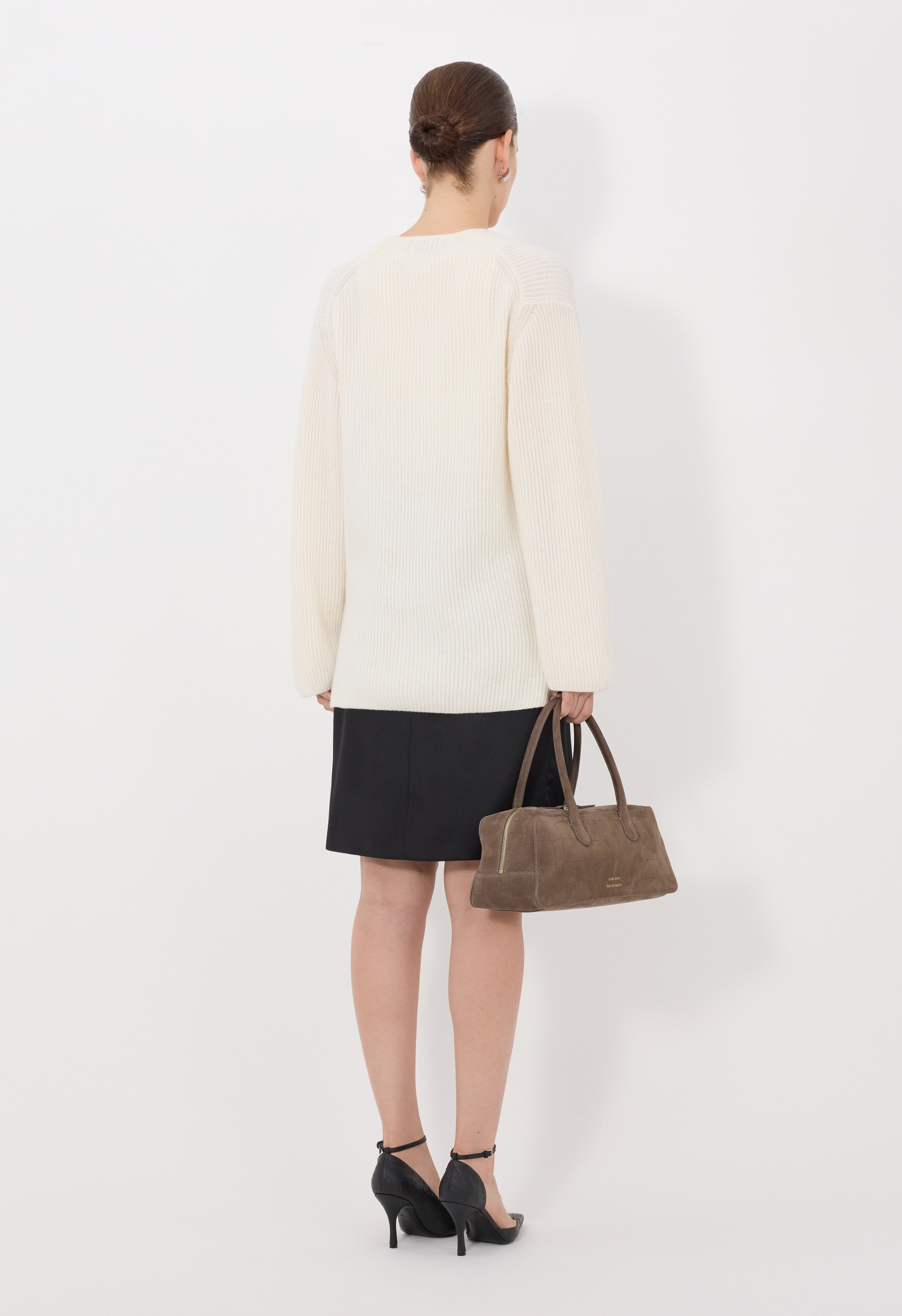 GABE Pull col U en cachemire côtelé