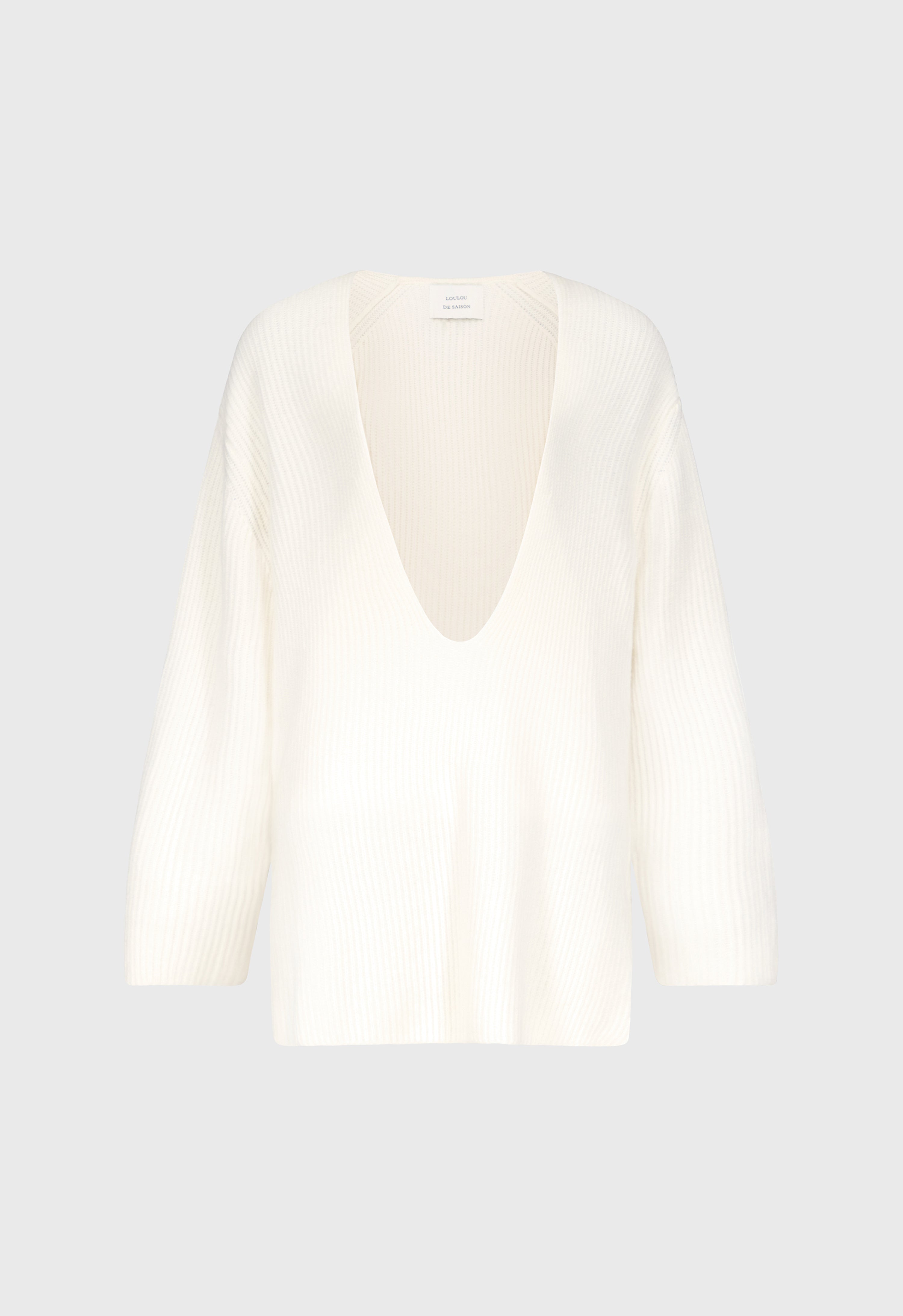 GABE Pull col U en cachemire côtelé