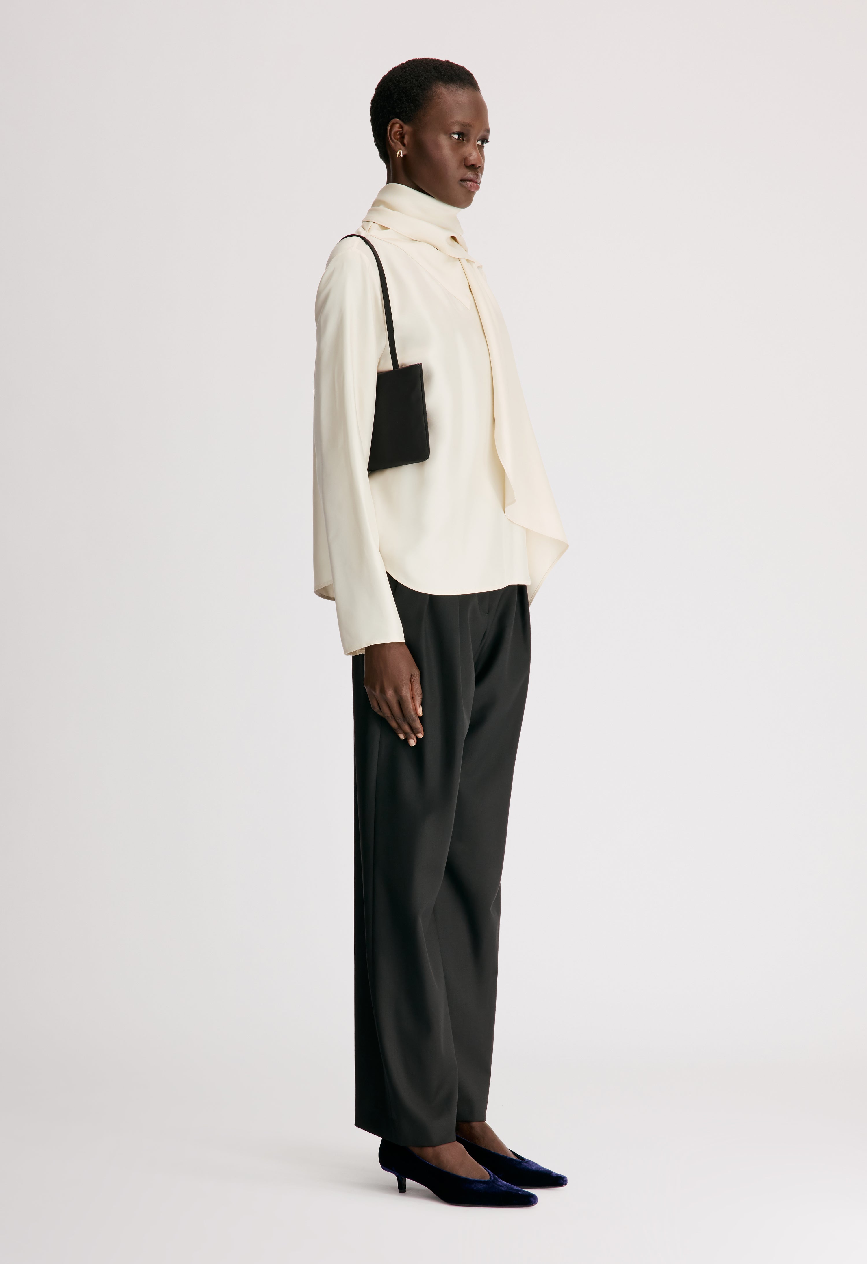GALA Silk twill scarf top