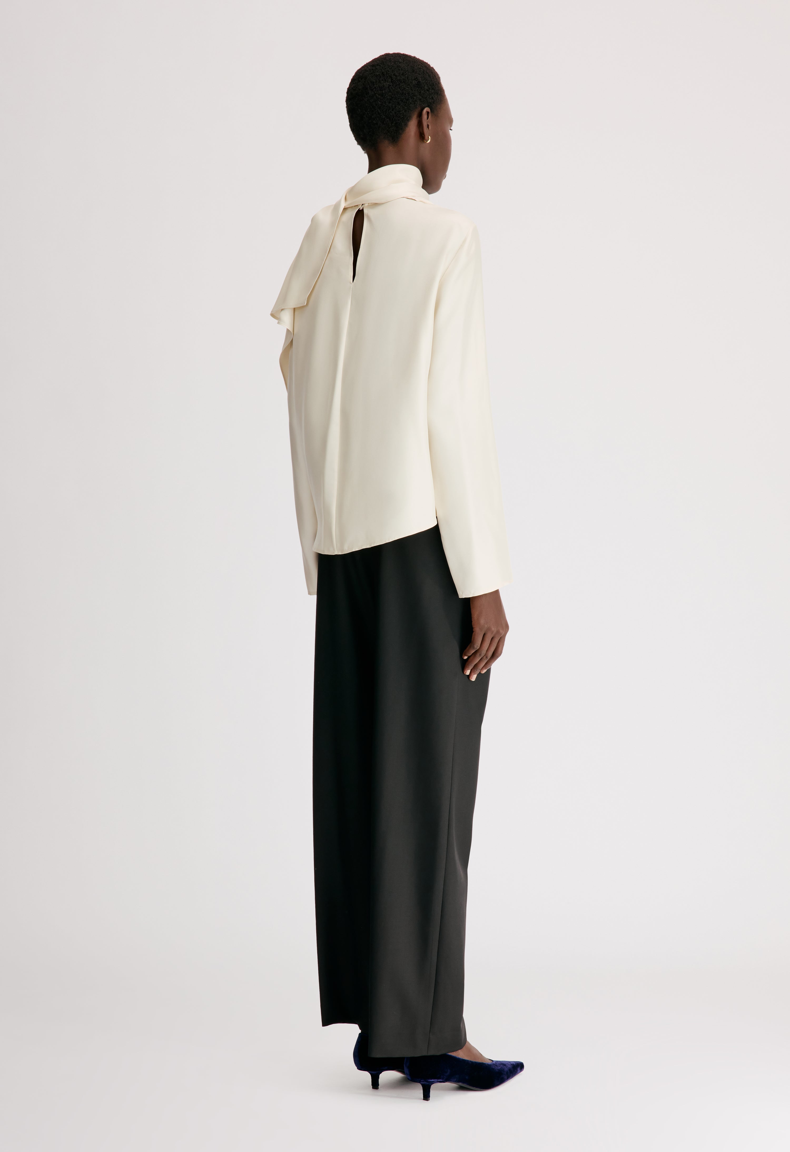GALA Silk twill scarf top