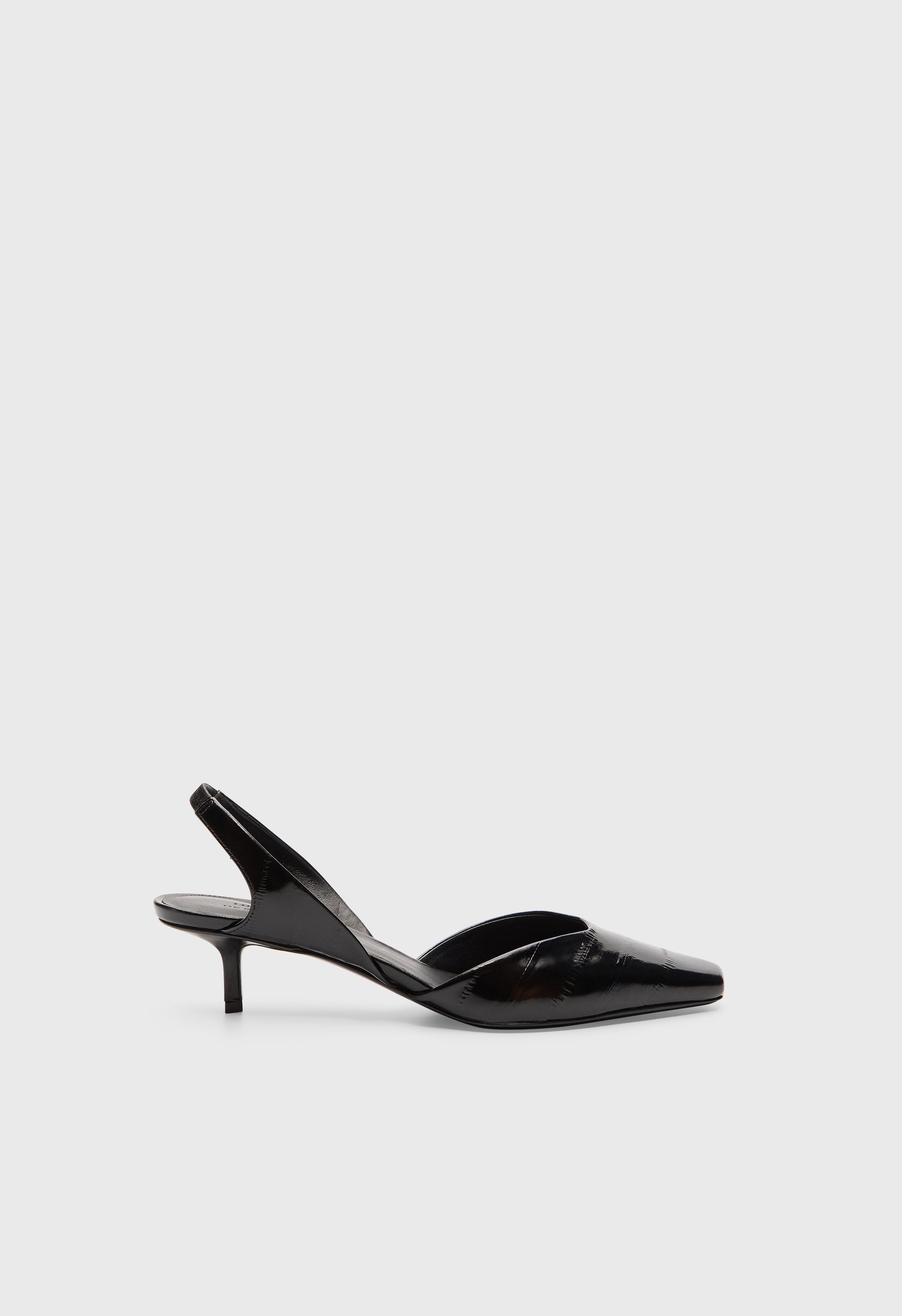 HYDE Eel-effect leather slingback shoes