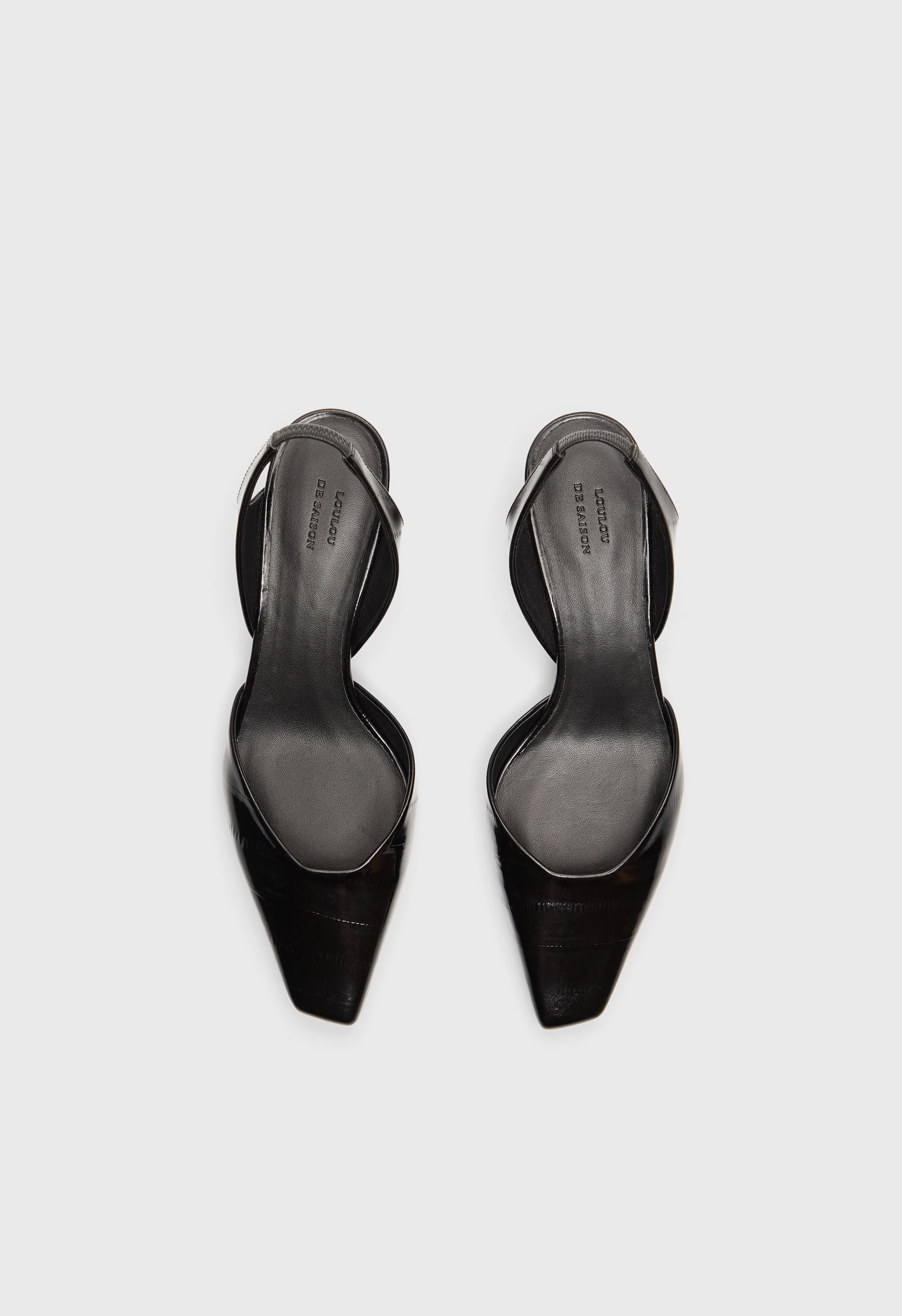 HYDE Eel-effect leather slingback shoes