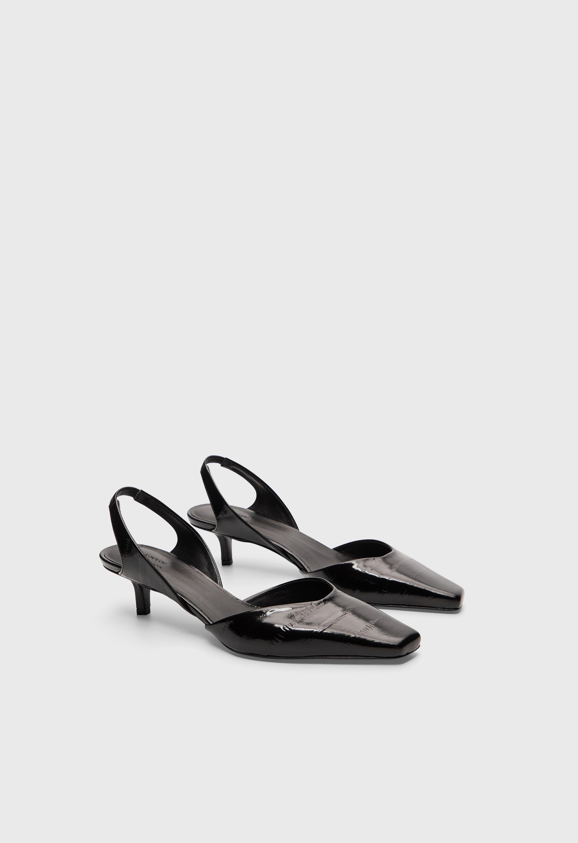 HYDE Eel-effect leather slingback shoes