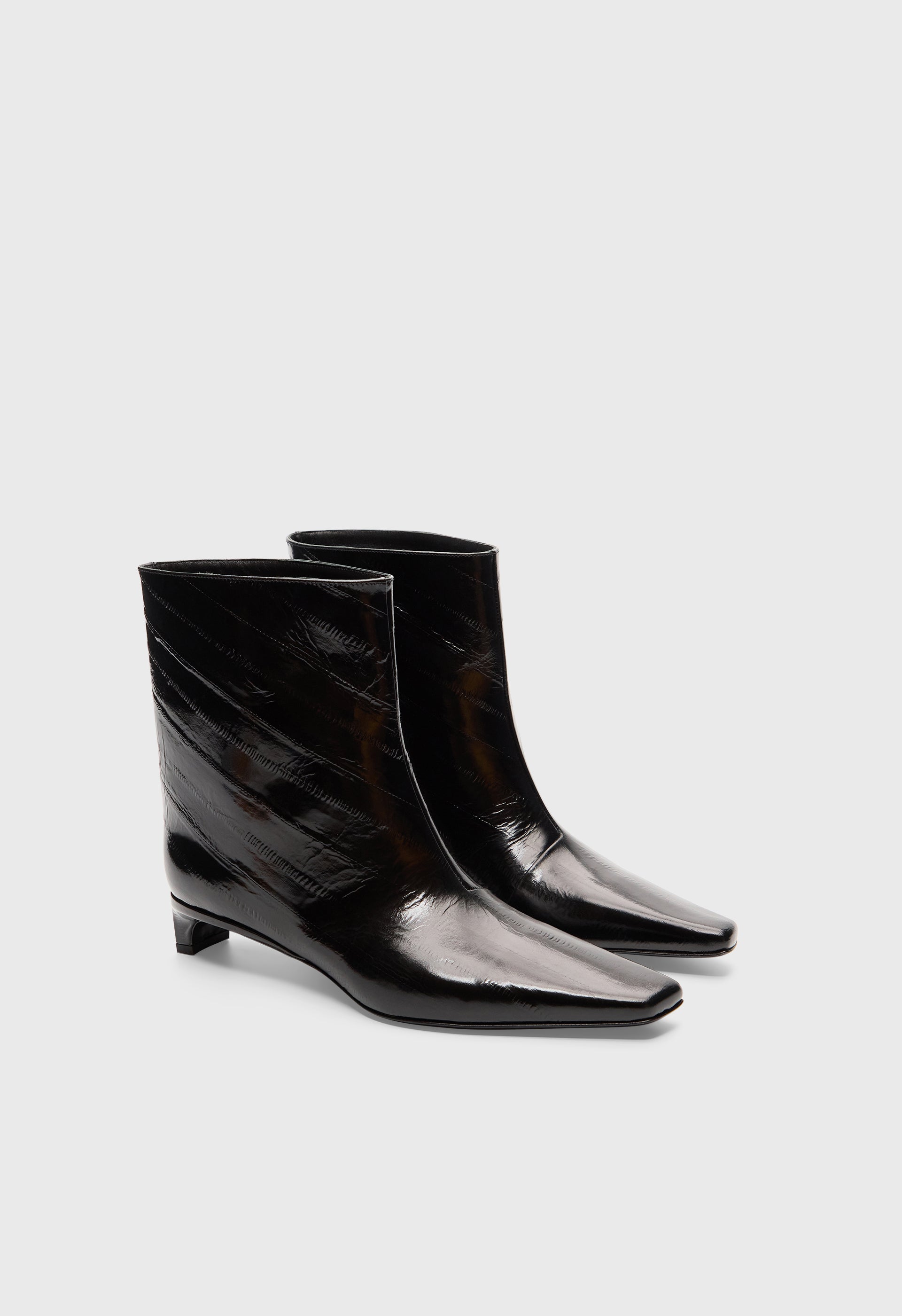 IMAN Eel-effect leather ankle boots
