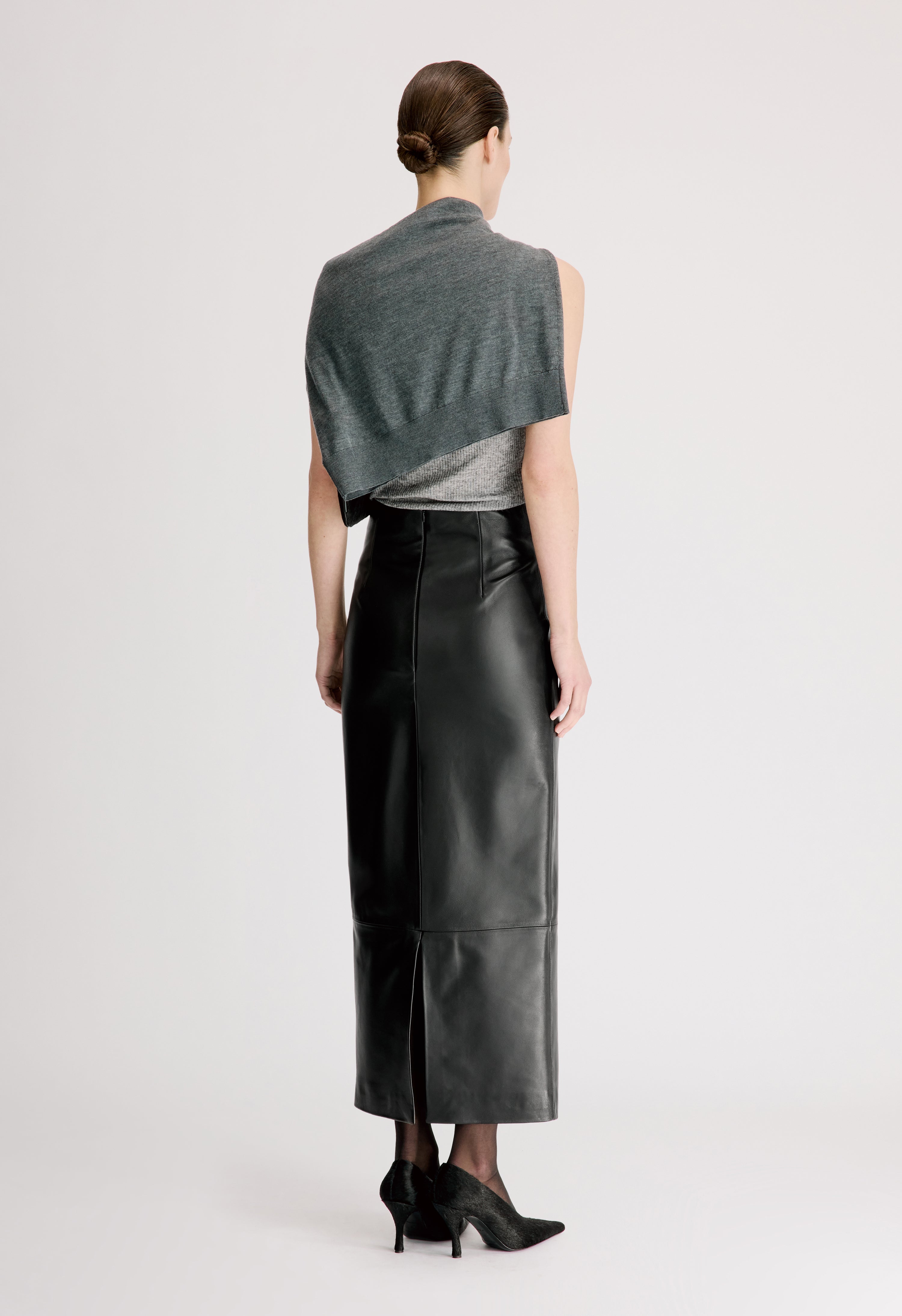 INGA Leather maxi skirt
