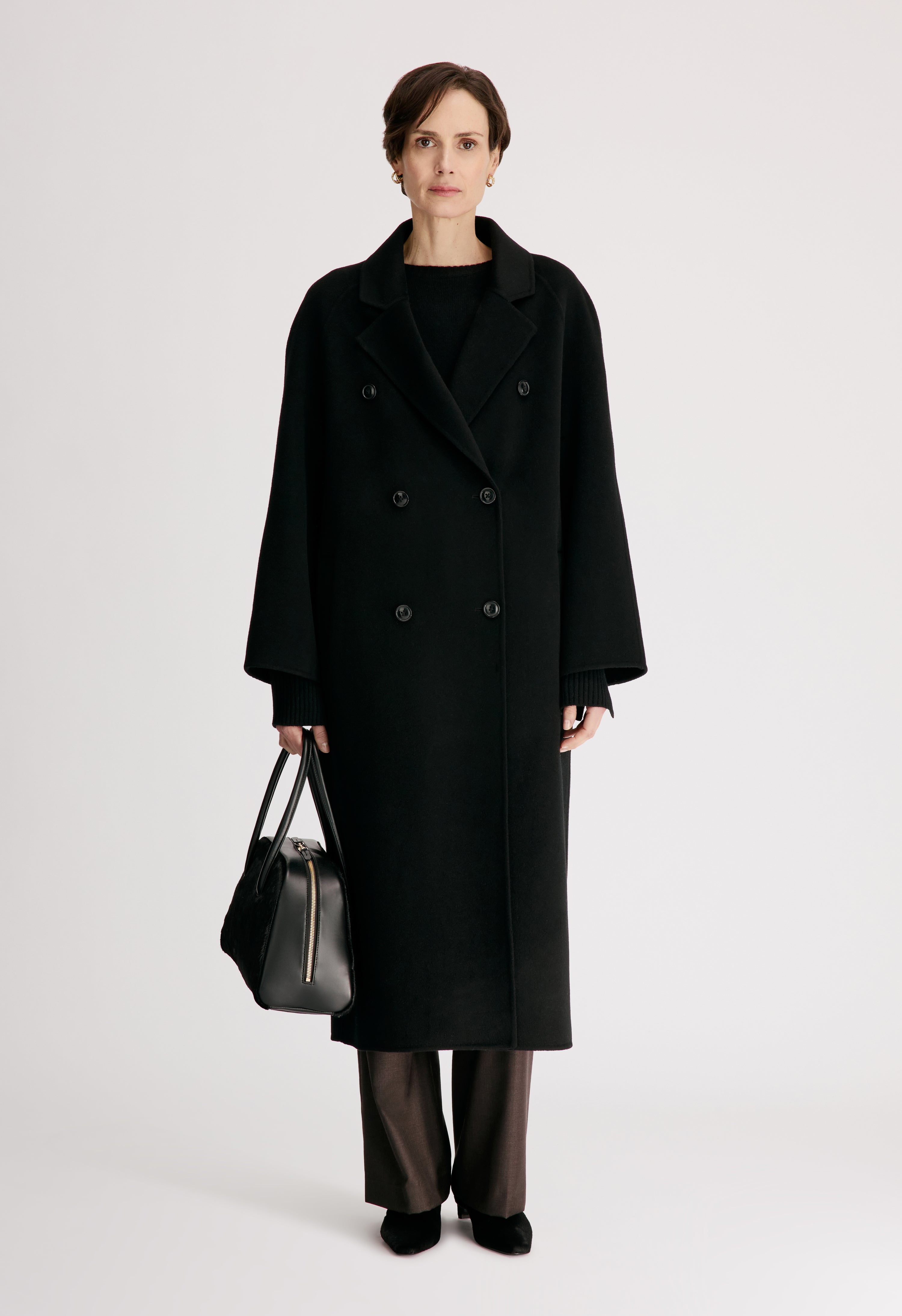 IRVIN Long wool cashmere drap coat
