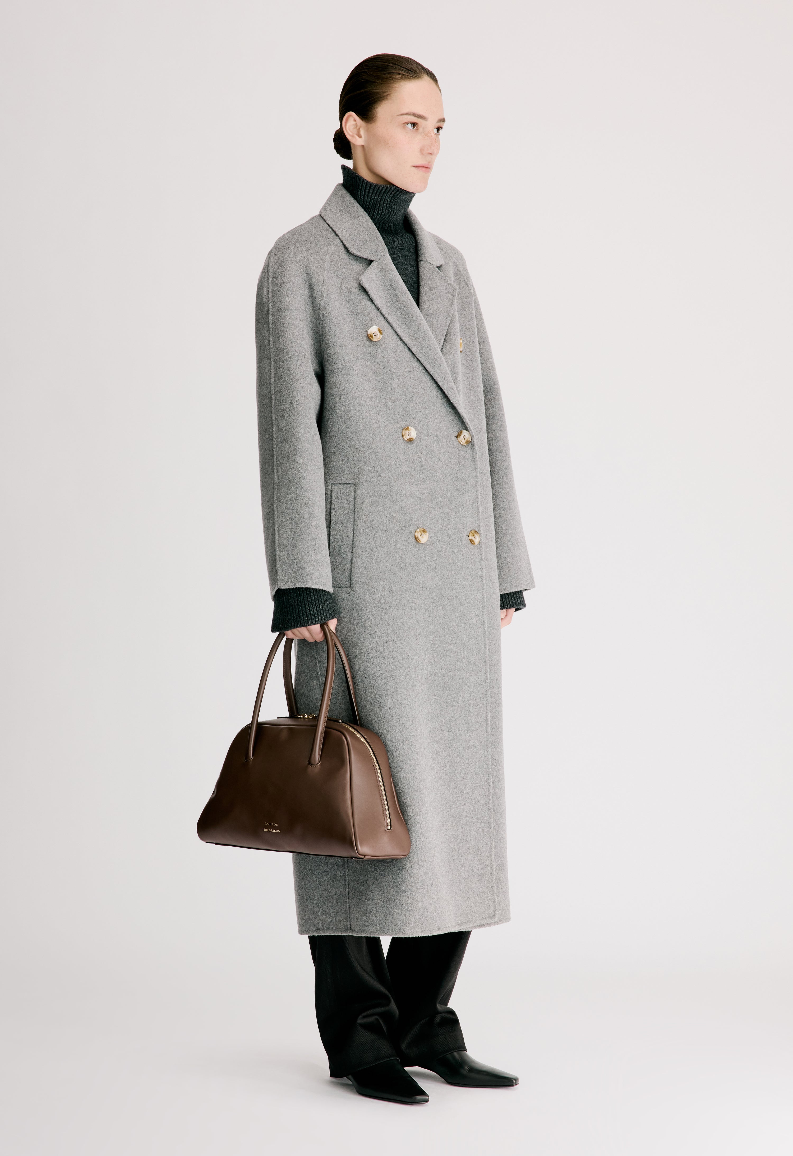 IRVIN Long wool cashmere drap coat