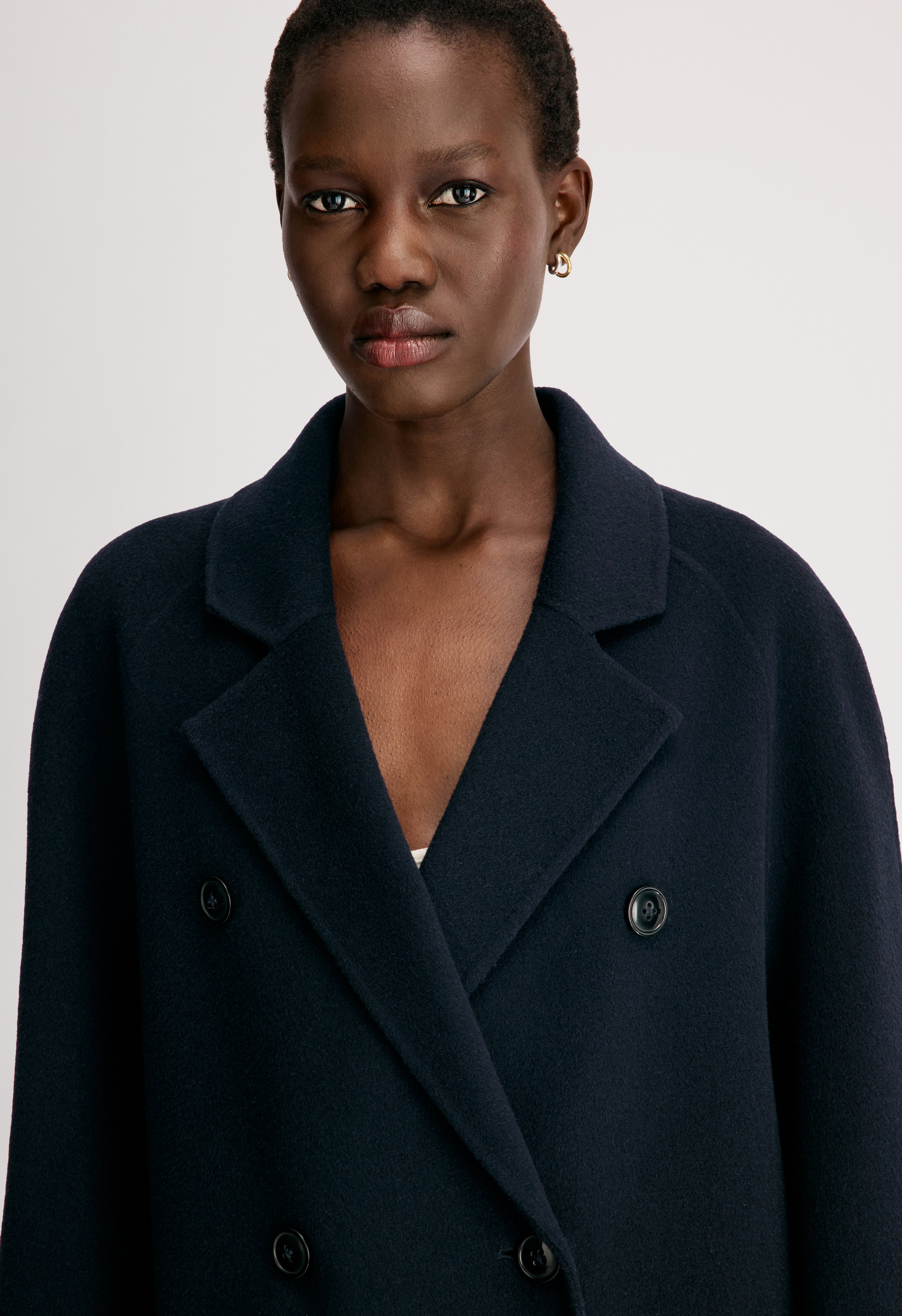 IRVIN Long wool cashmere drap coat