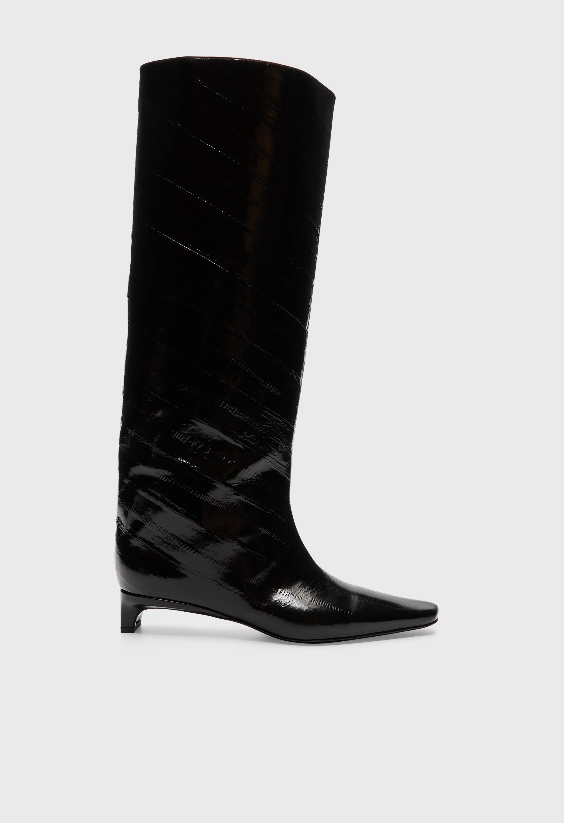 JOAN Eel-effect leather boots