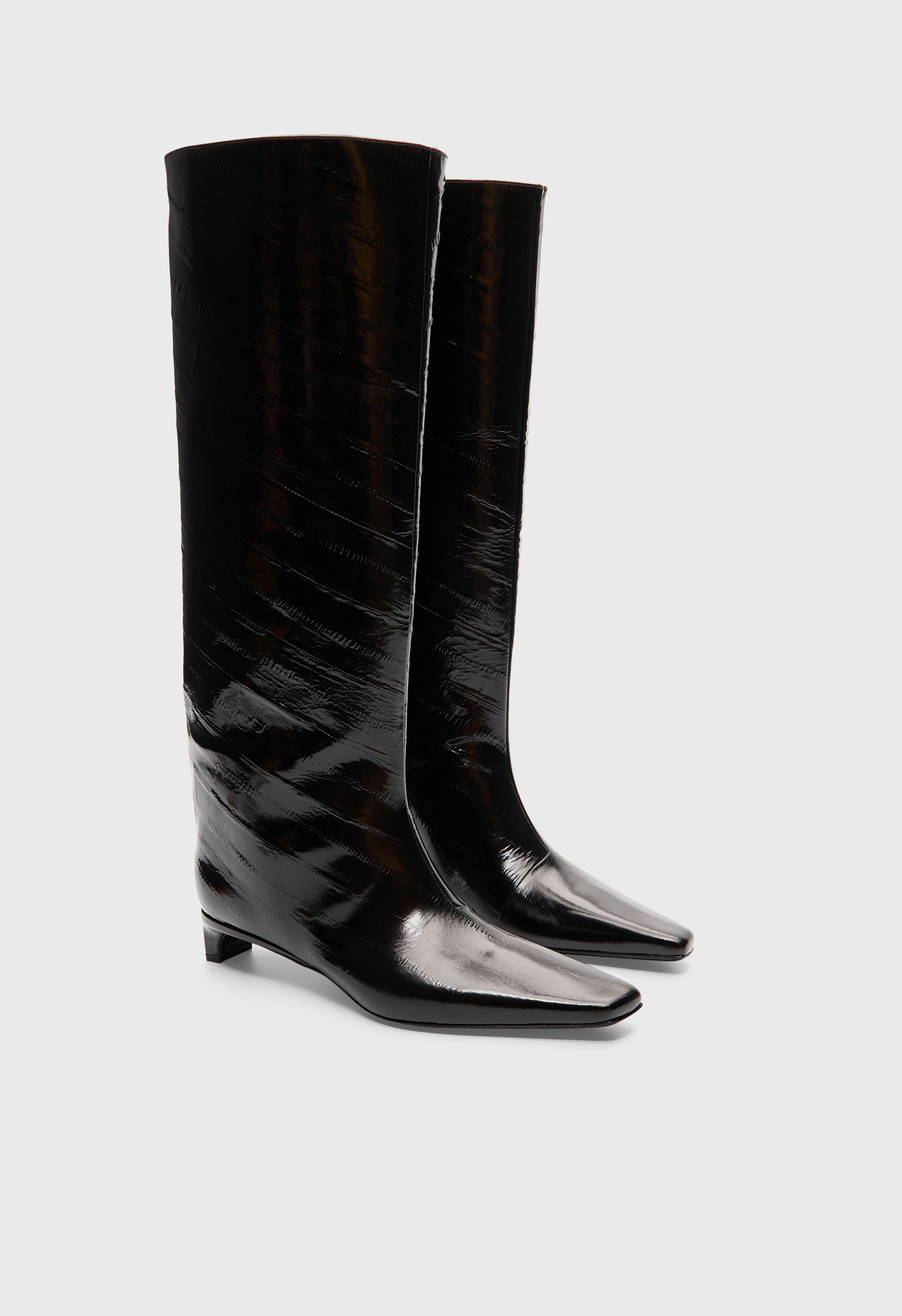 JOAN Eel-effect leather boots