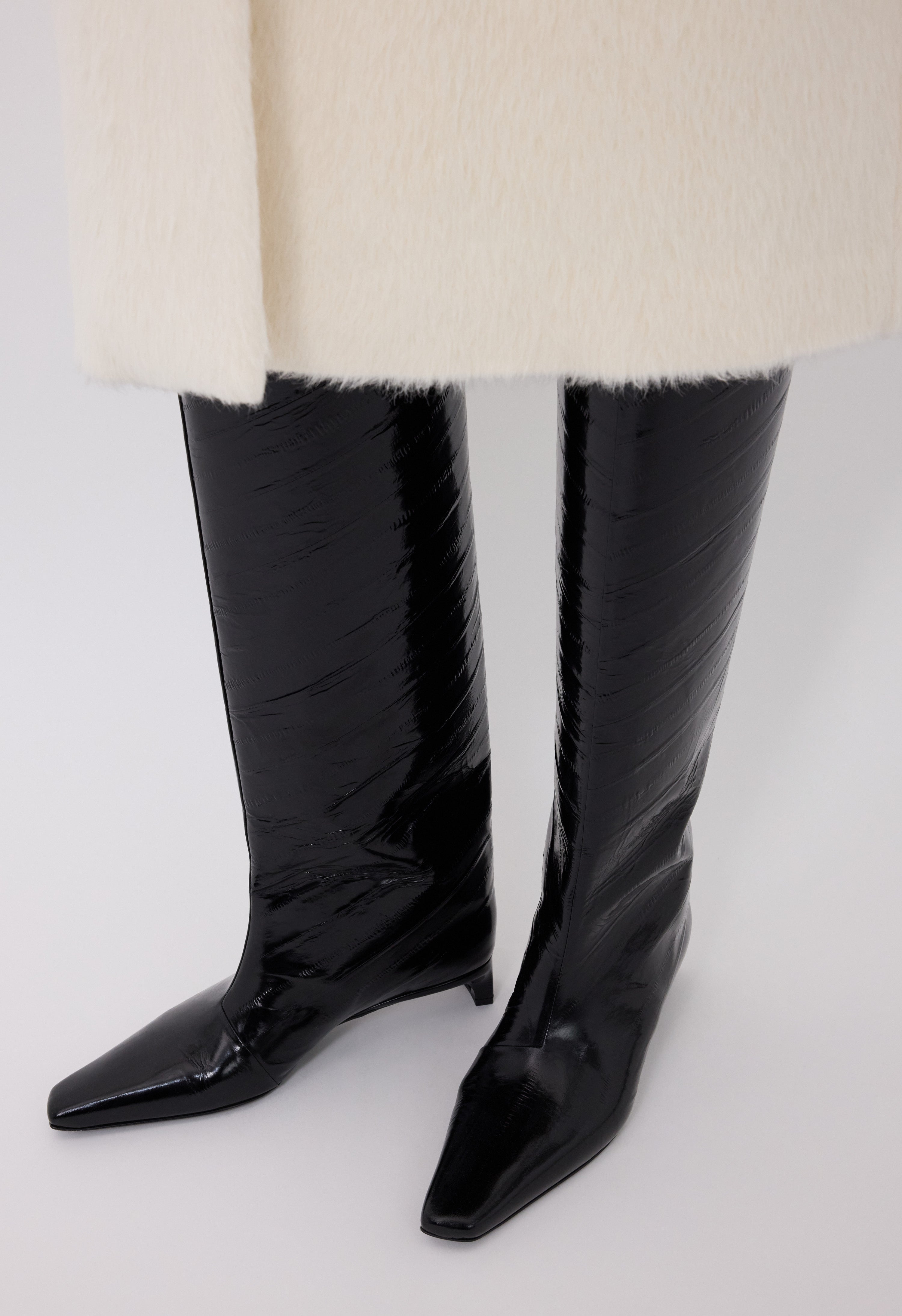 JOAN Eel-effect leather boots