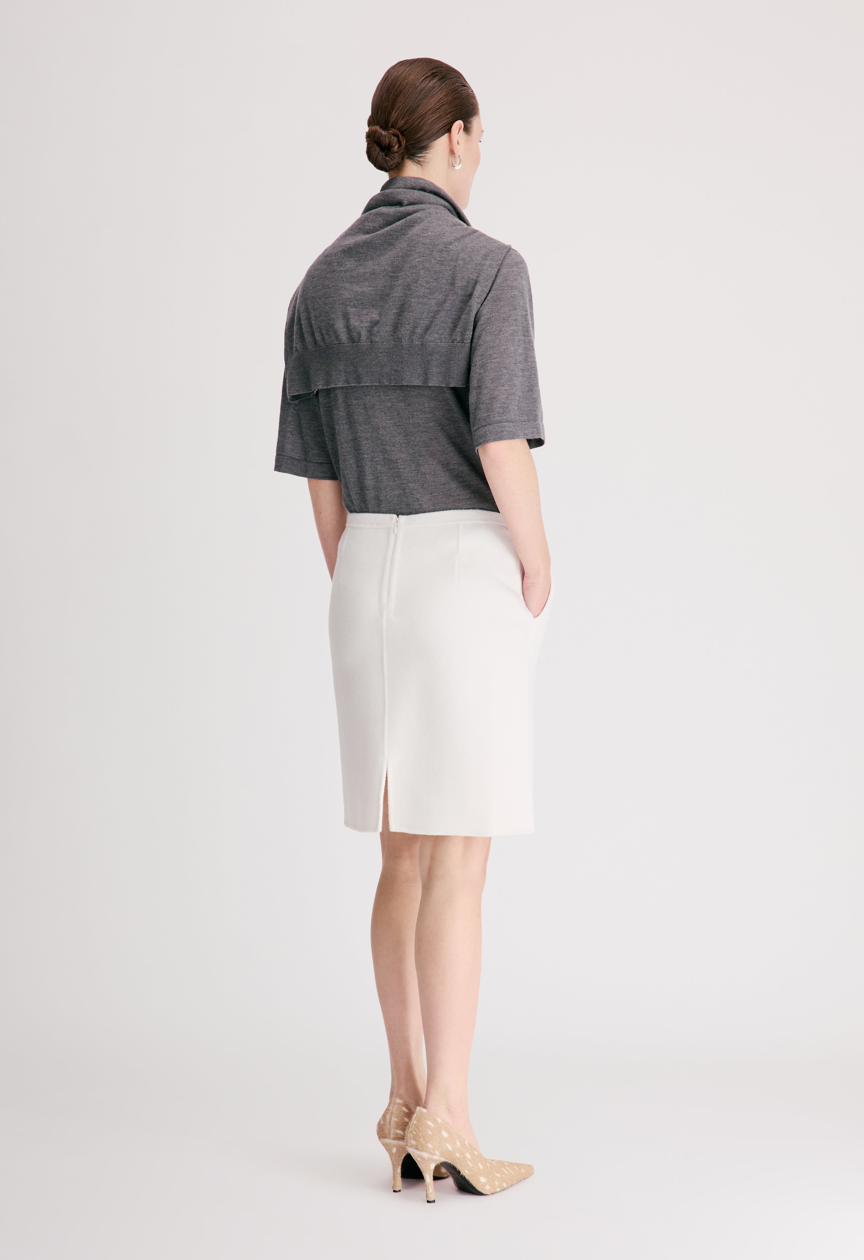 JUDY Wool cashmere drap skirt