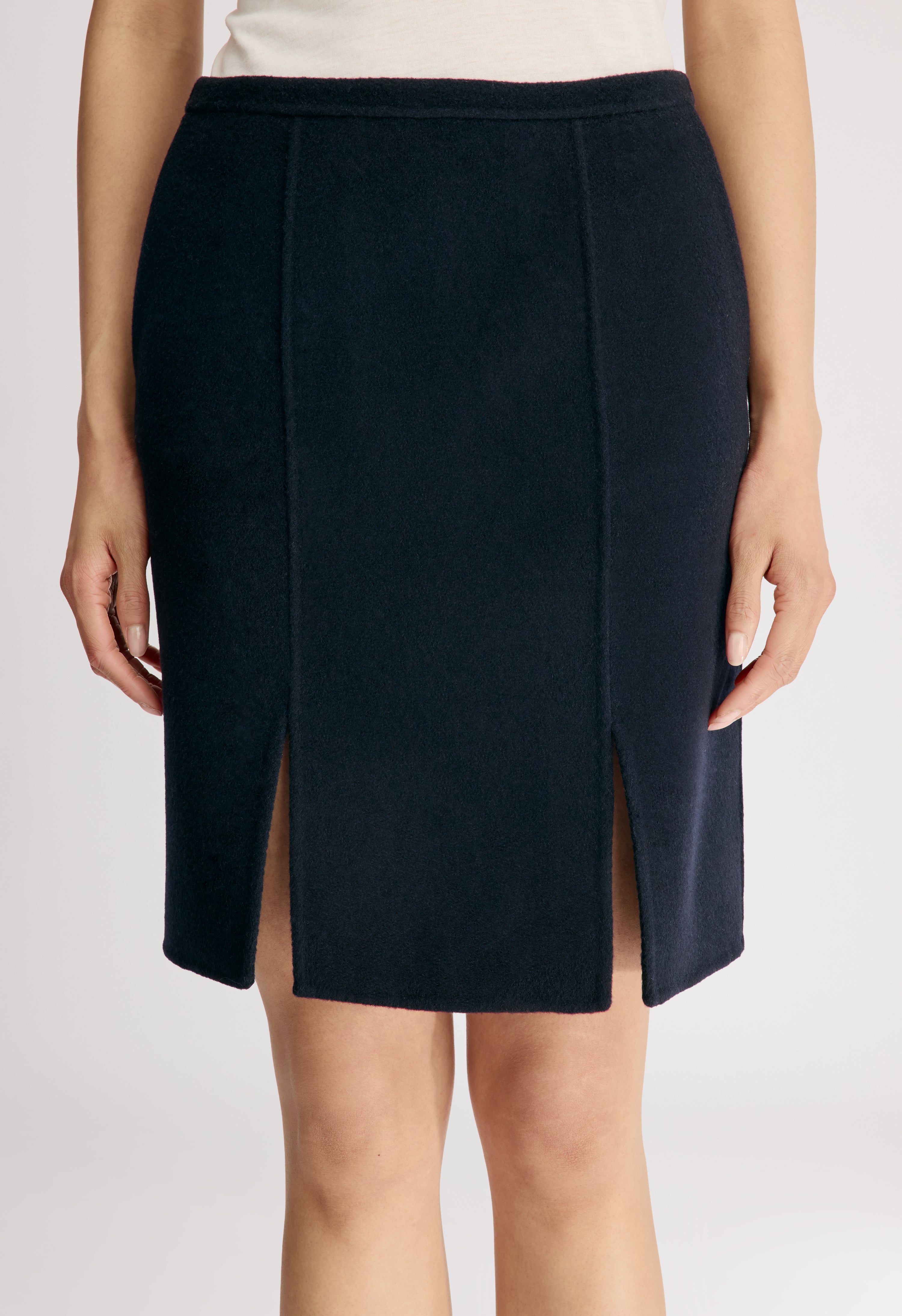 JUDY Jupe en drap de laine et cachemire