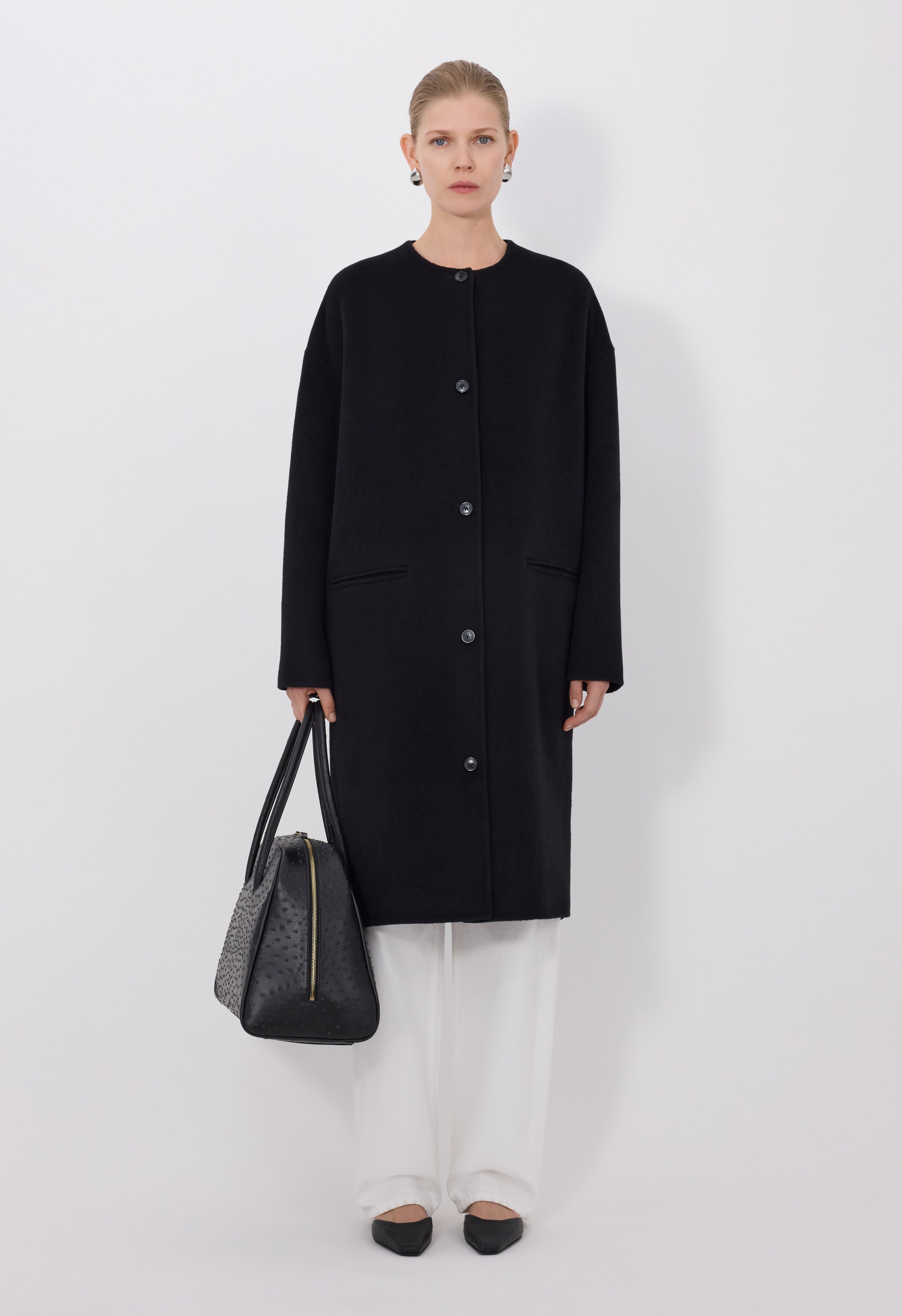 KERRY Wool cashmere drap oval coat