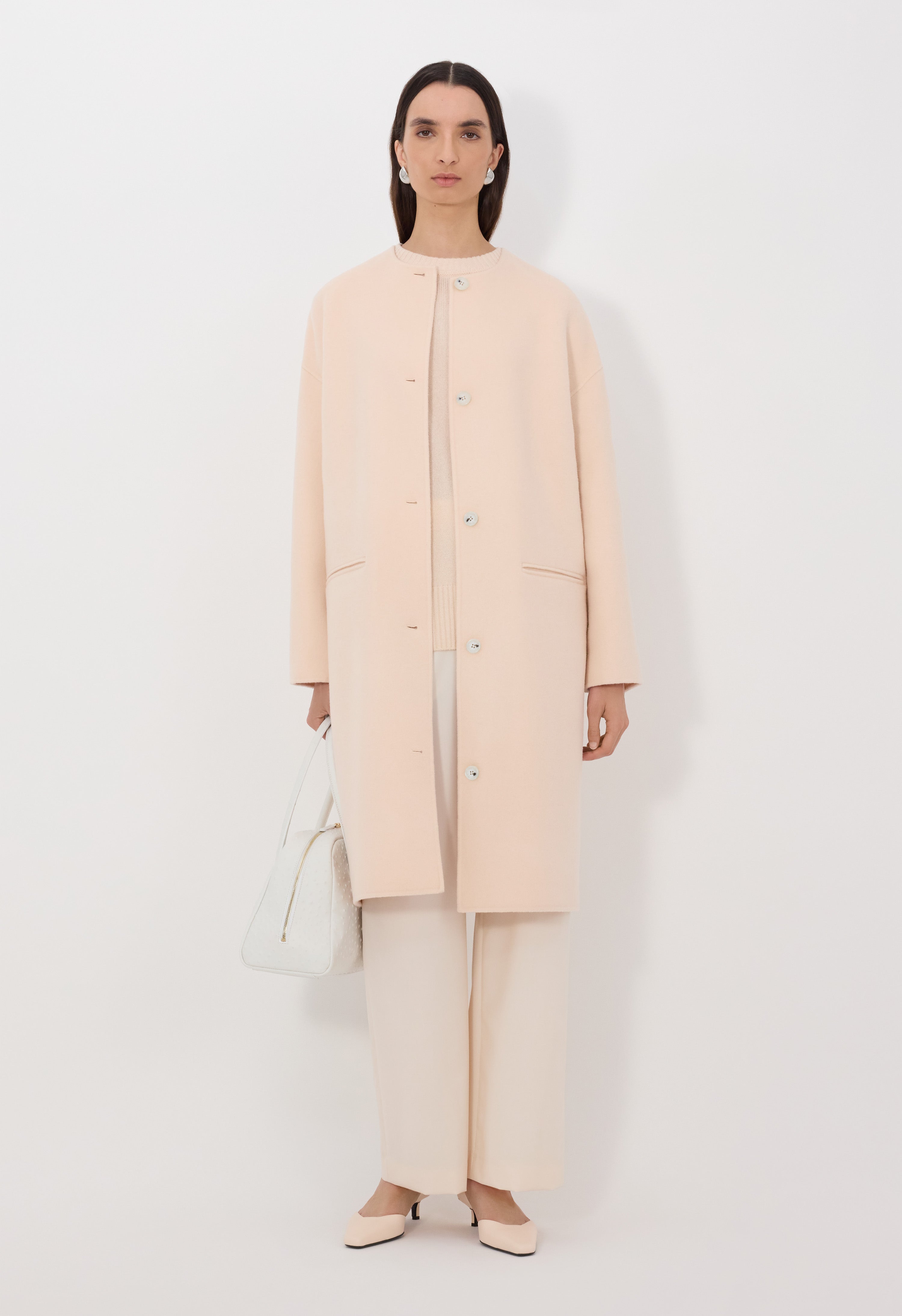 KERRY Wool cashmere drap oval coat