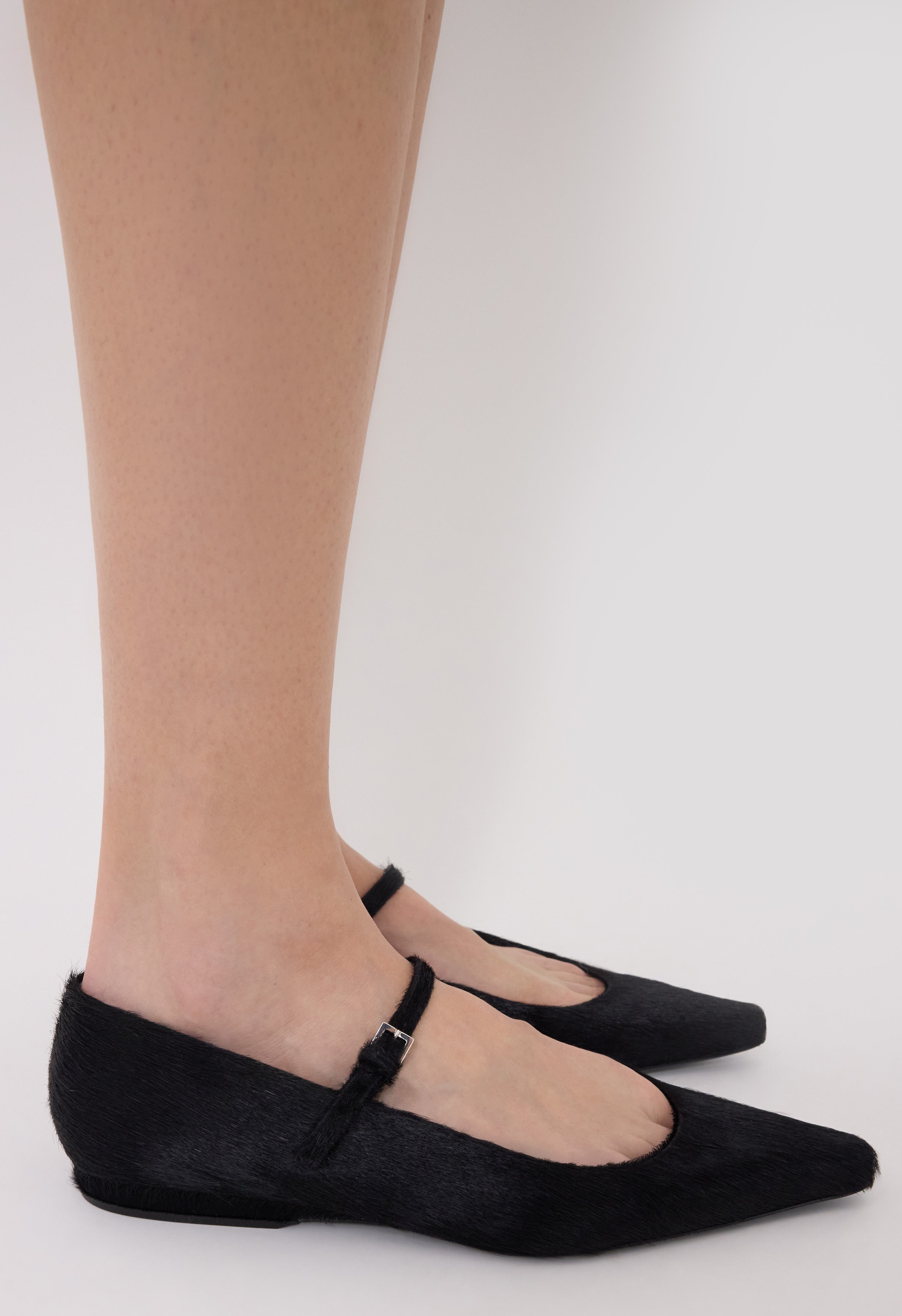 LEONE Ballerines en cuir effet poney