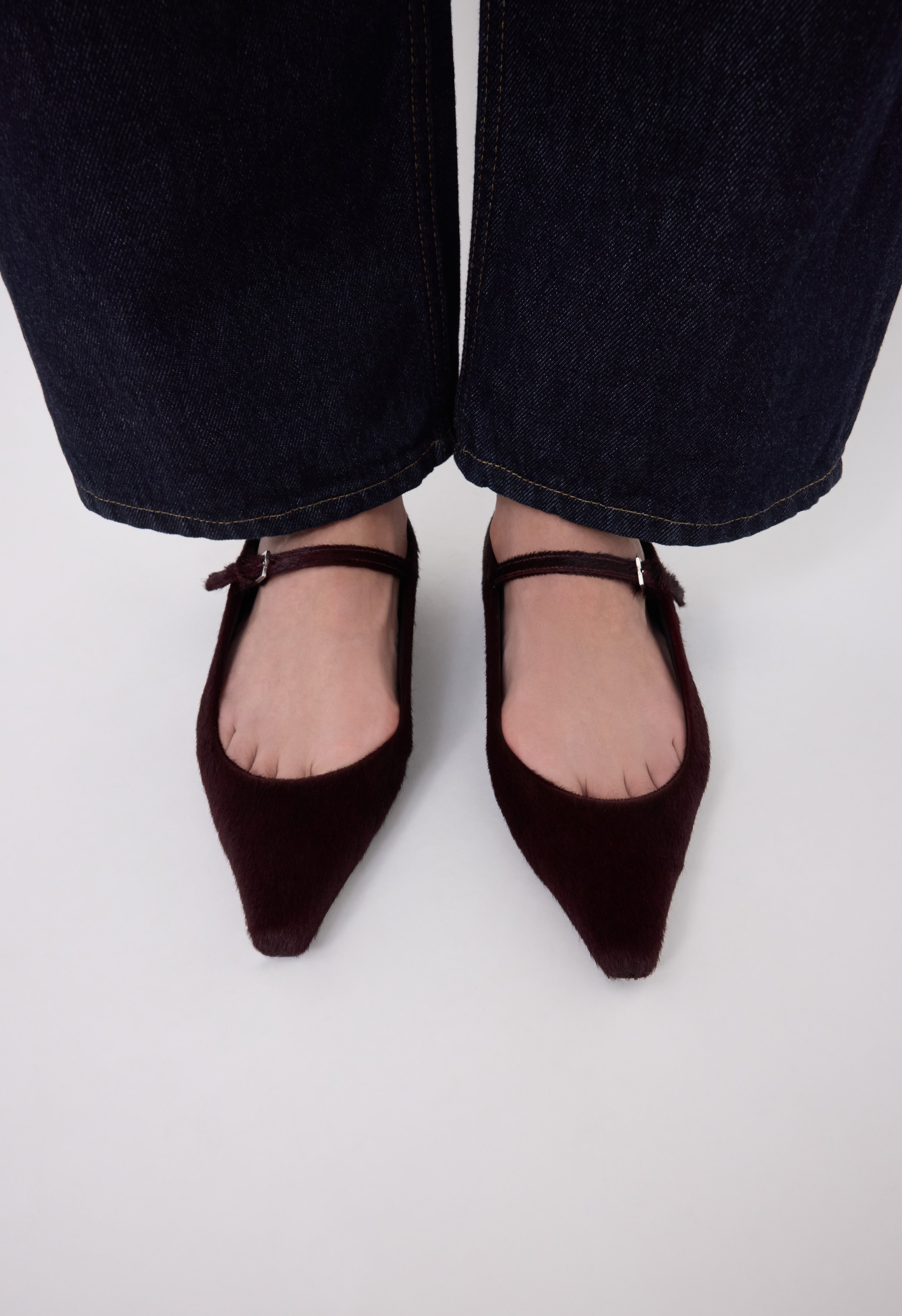 LEONE Ballerines en cuir effet poney