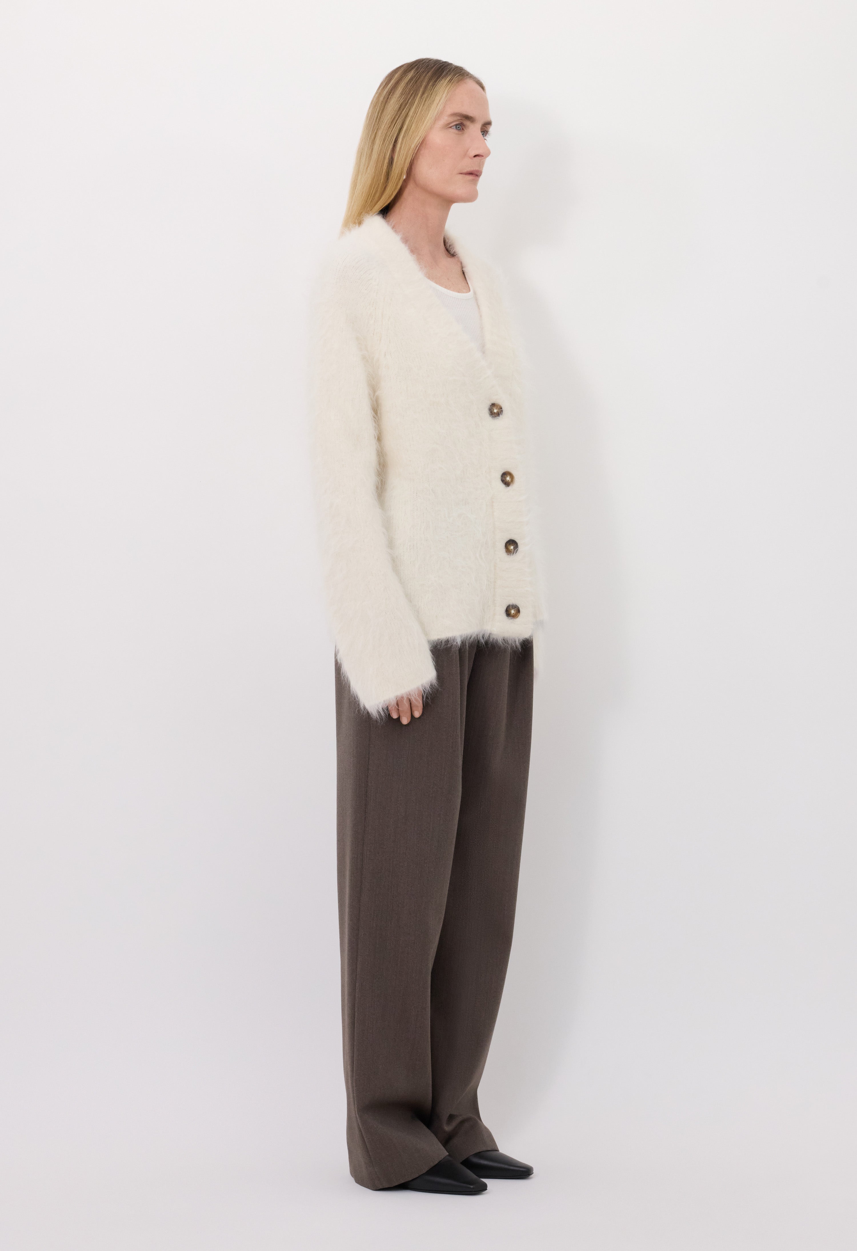 LYNN Hairy alpaca cardigan