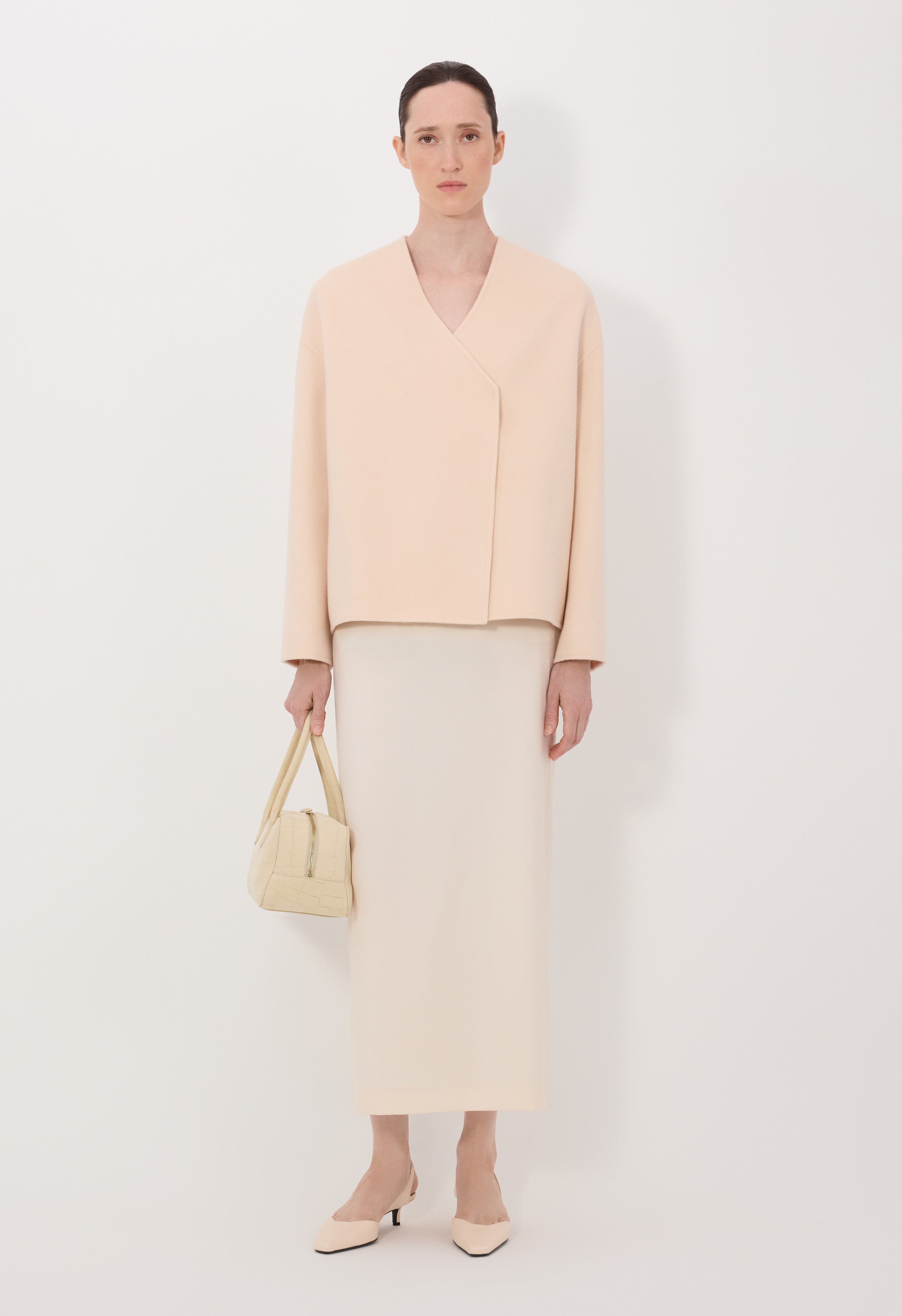 MAARA Asymmetric wool cashmere drap jacket