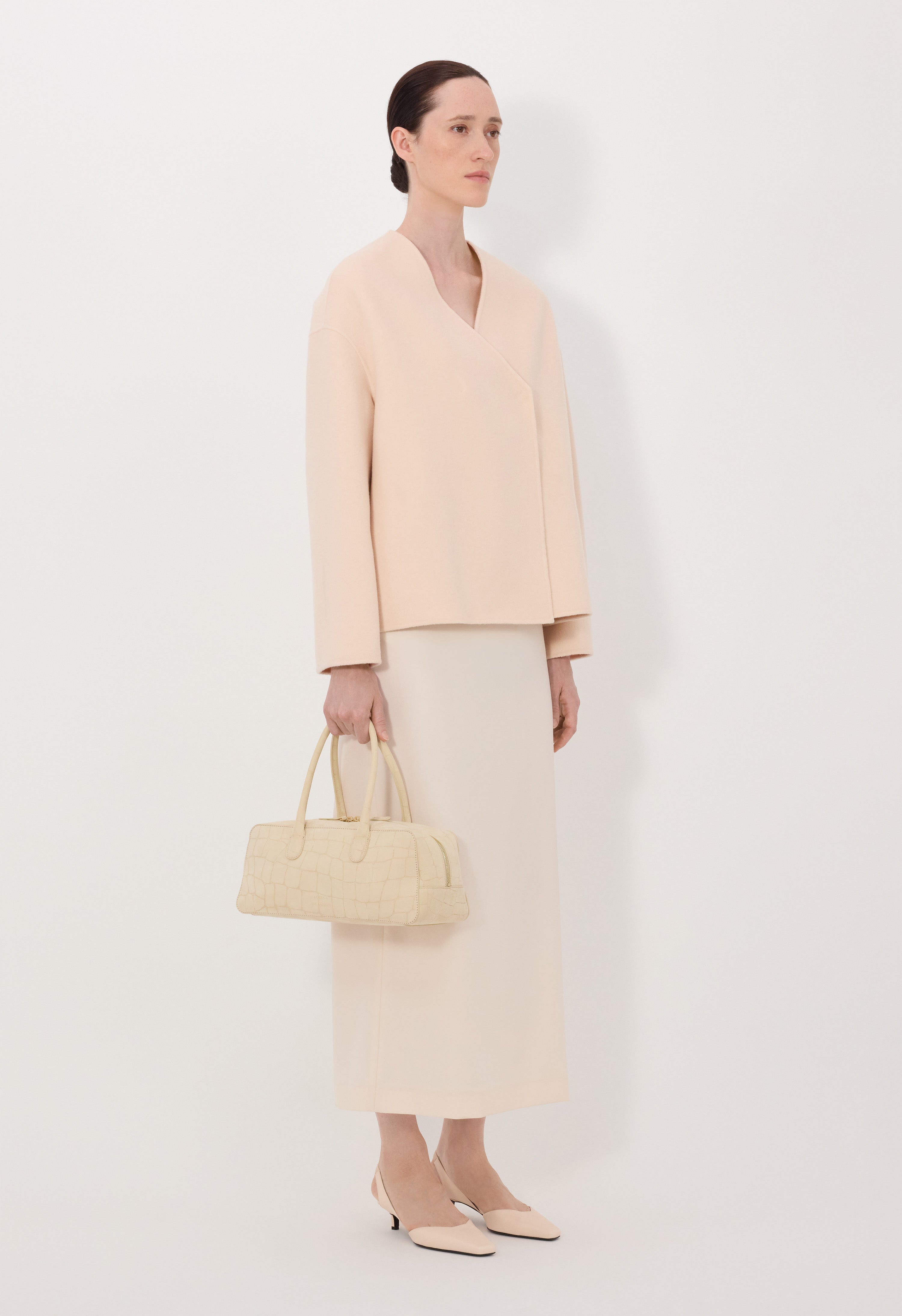 MAARA Asymmetric wool cashmere drap jacket