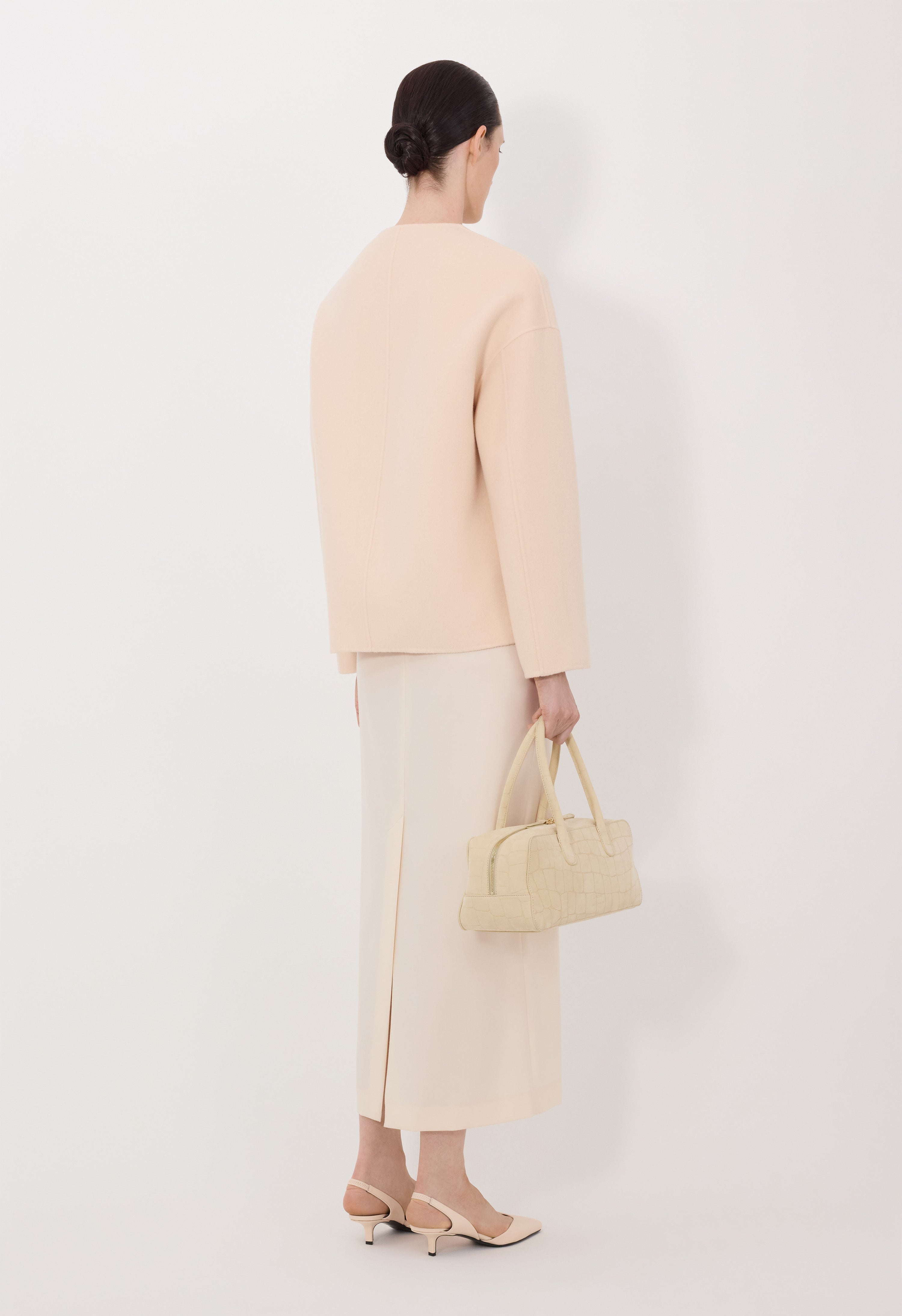 MAARA Asymmetric wool cashmere drap jacket