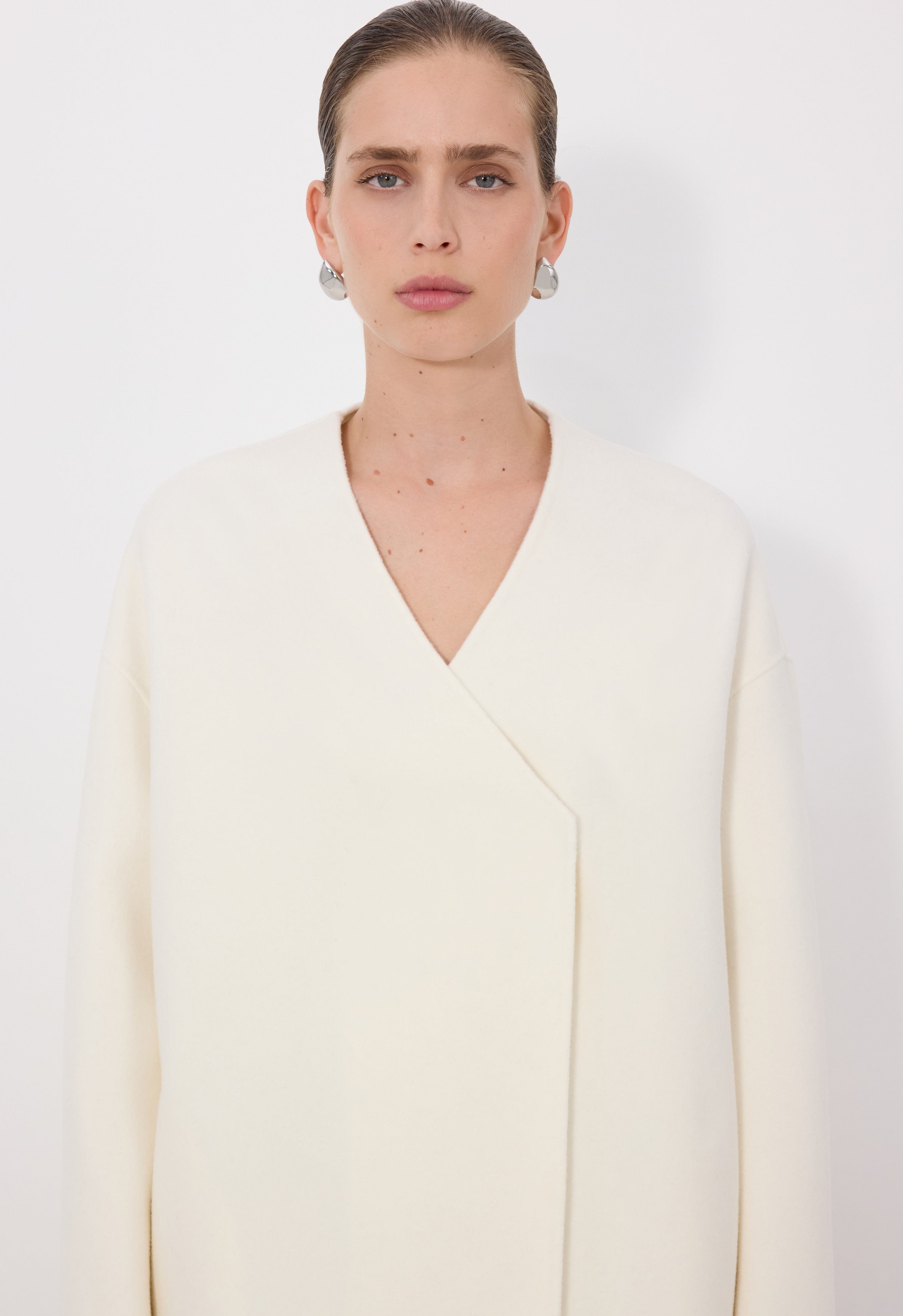 MAARA Asymmetric wool cashmere drap jacket