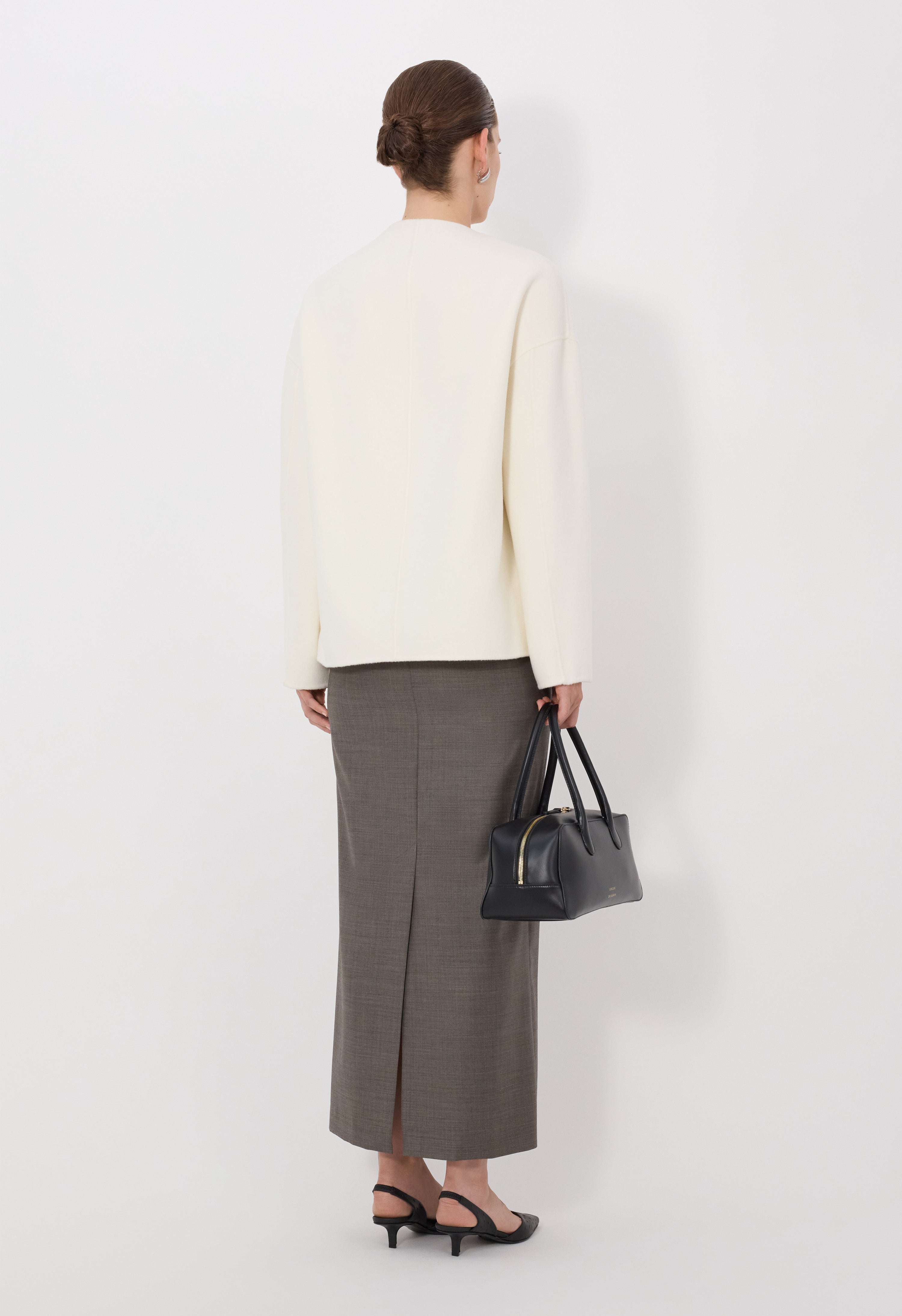 MAARA Asymmetric wool cashmere drap jacket