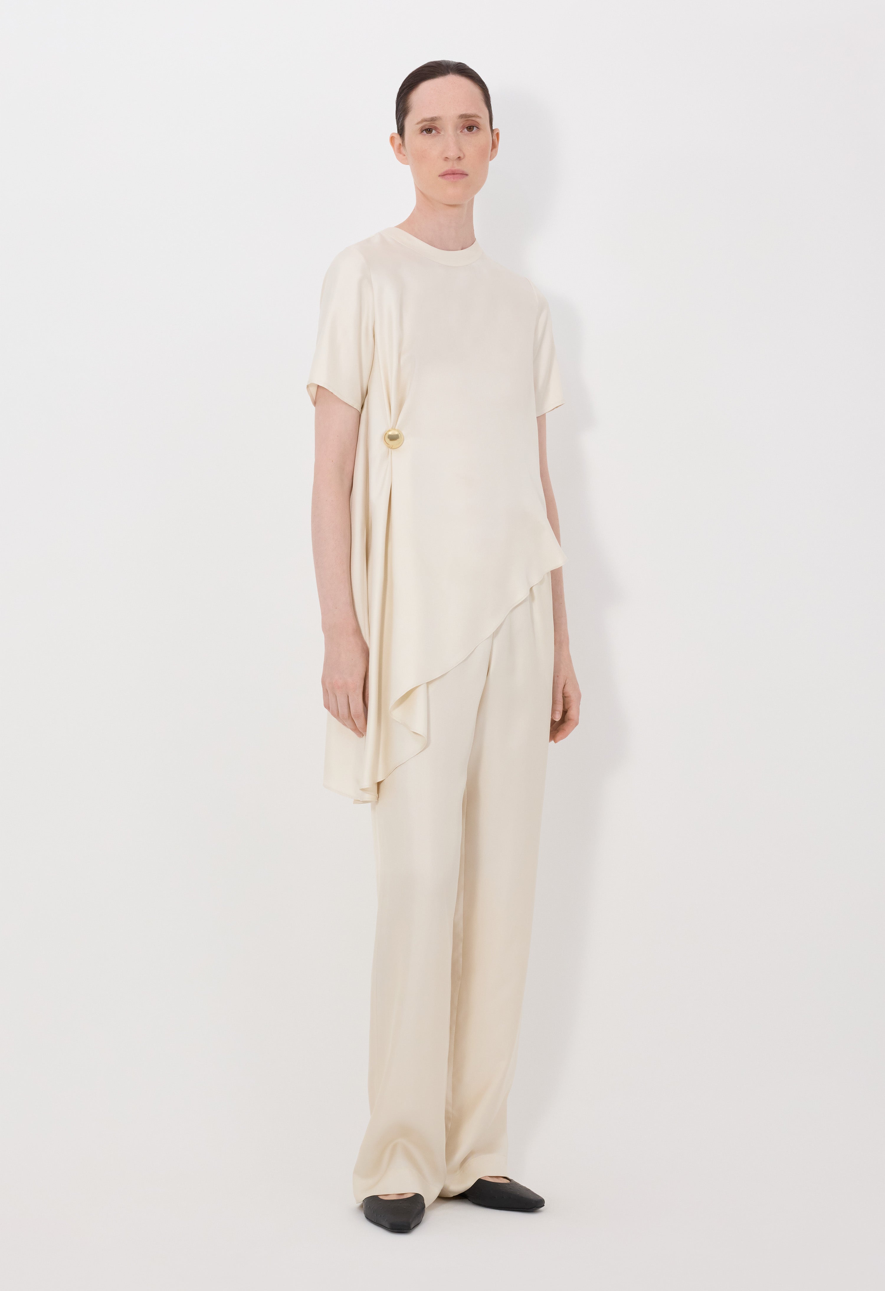 MADEA Haut asymétrique en sergé de soie