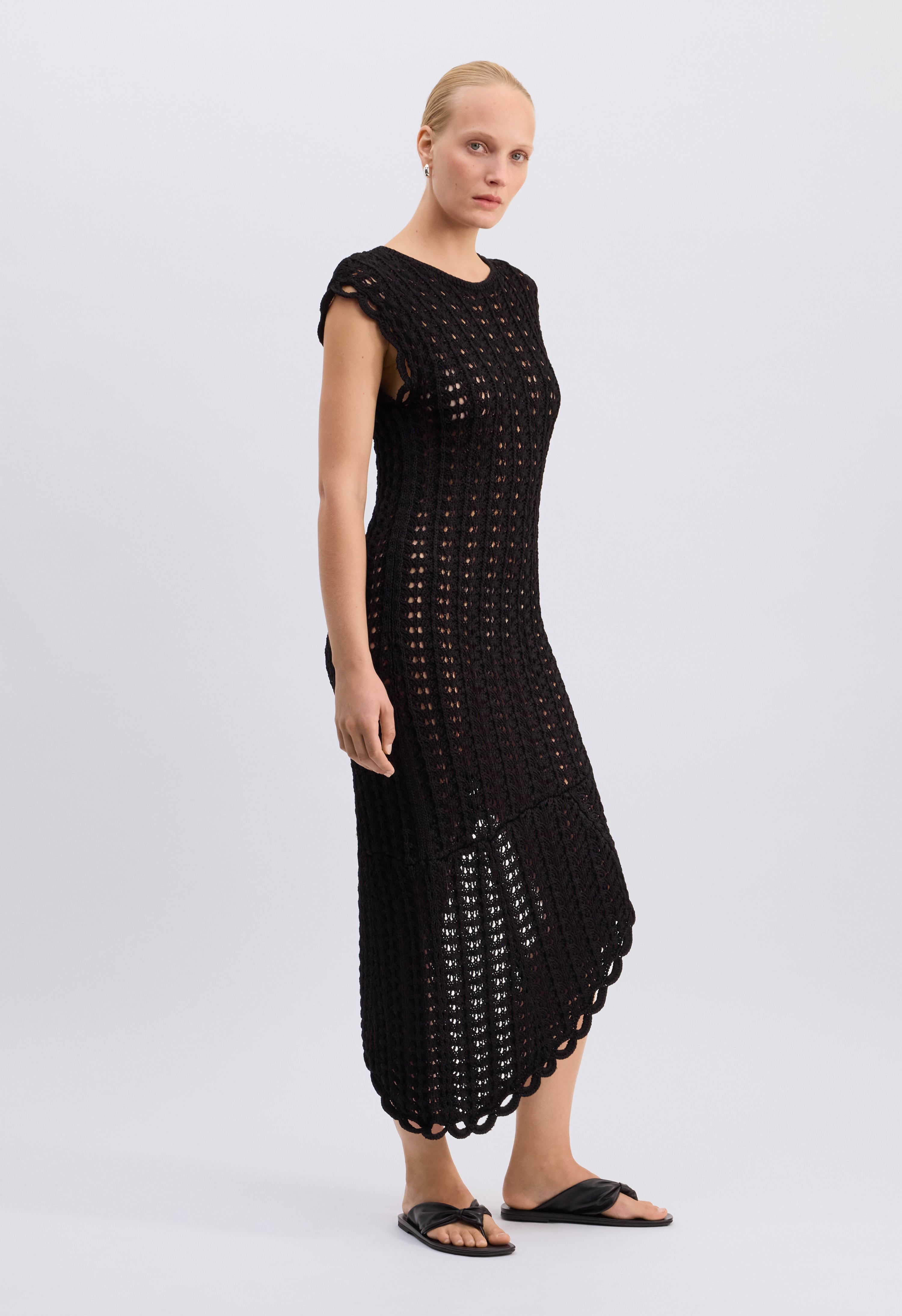 MALENA Ruffled crochet dress