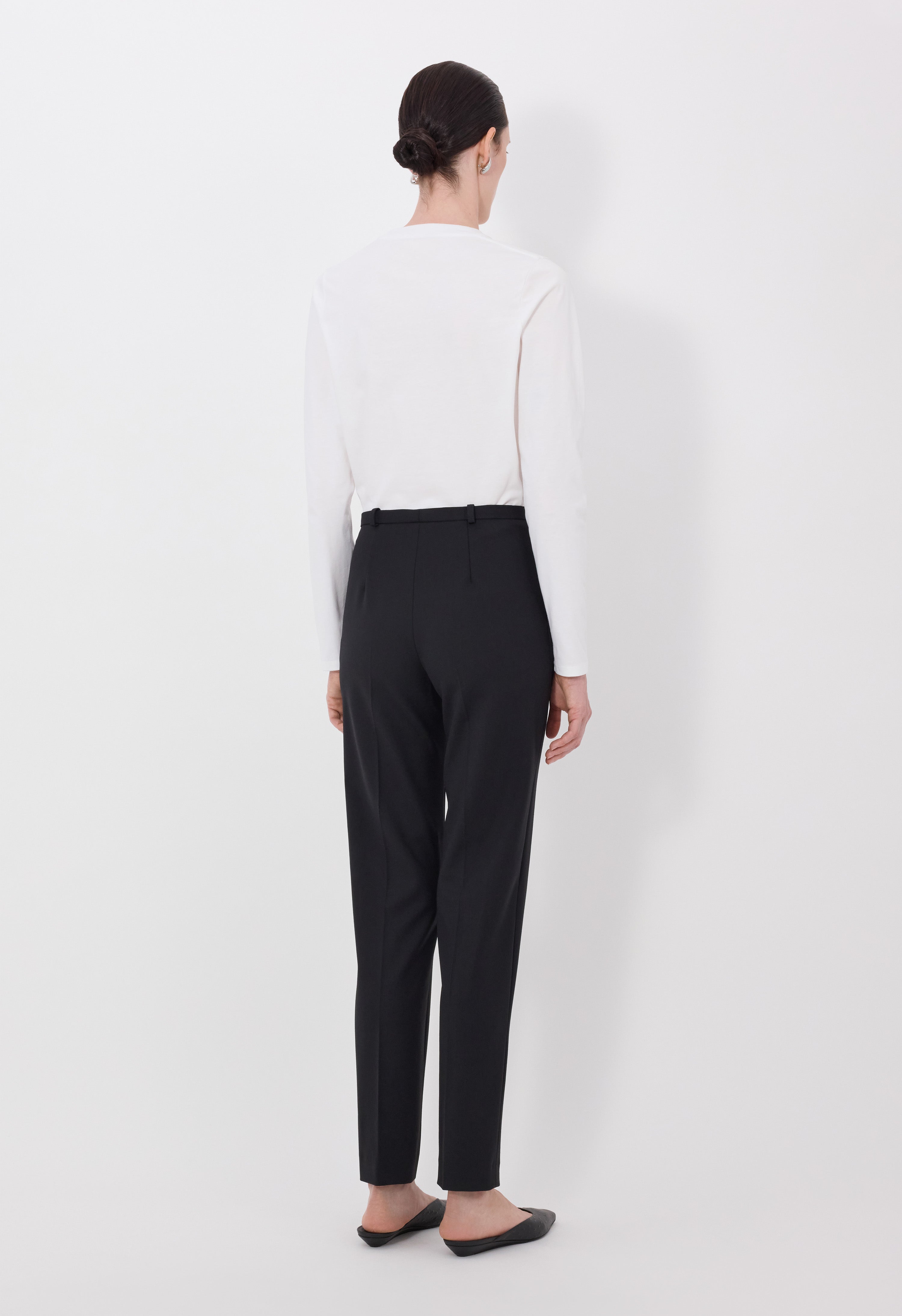 MALKA LDS Grain de poudre fitted trousers
