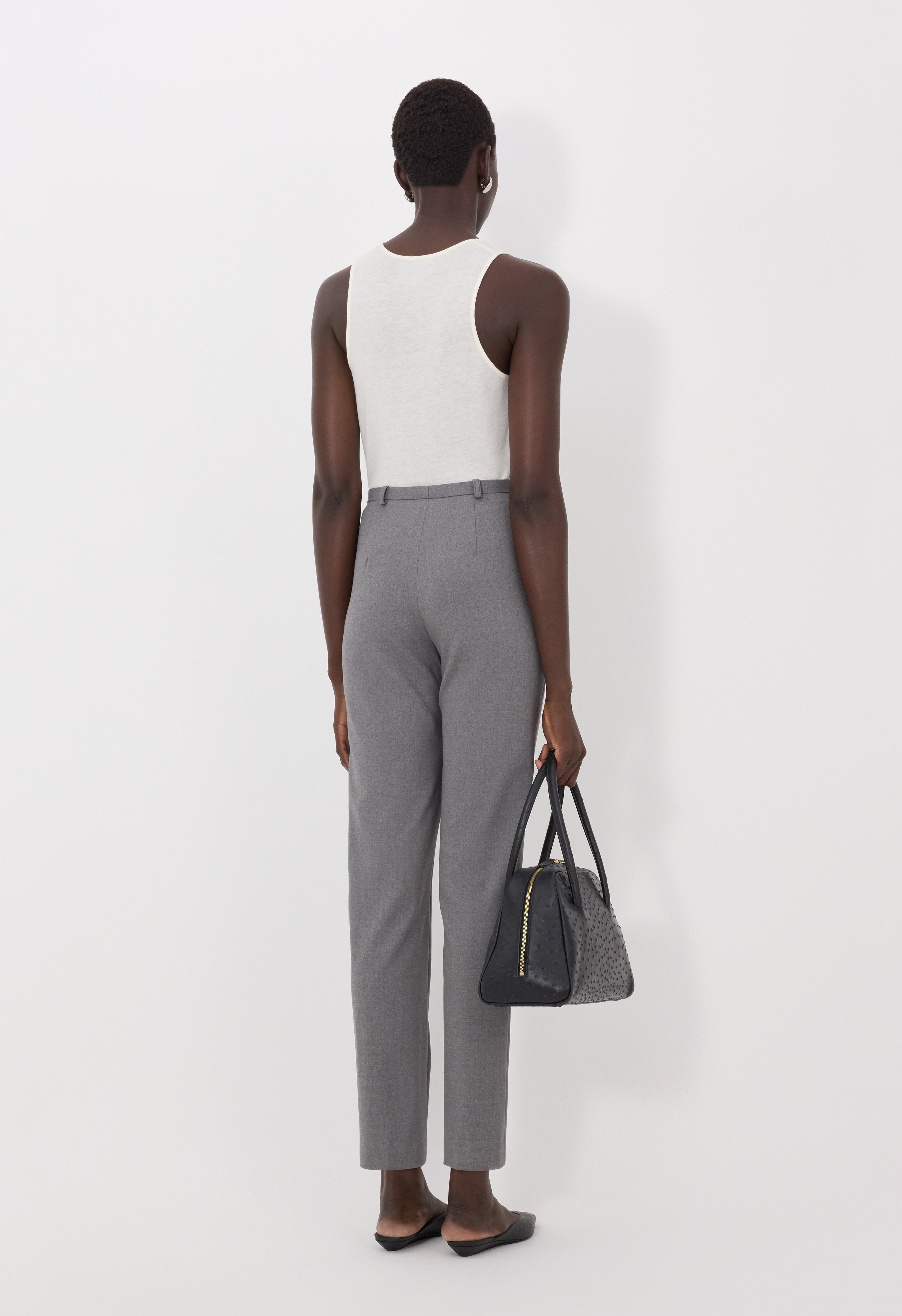 MALKA LDS Grain de poudre fitted trousers