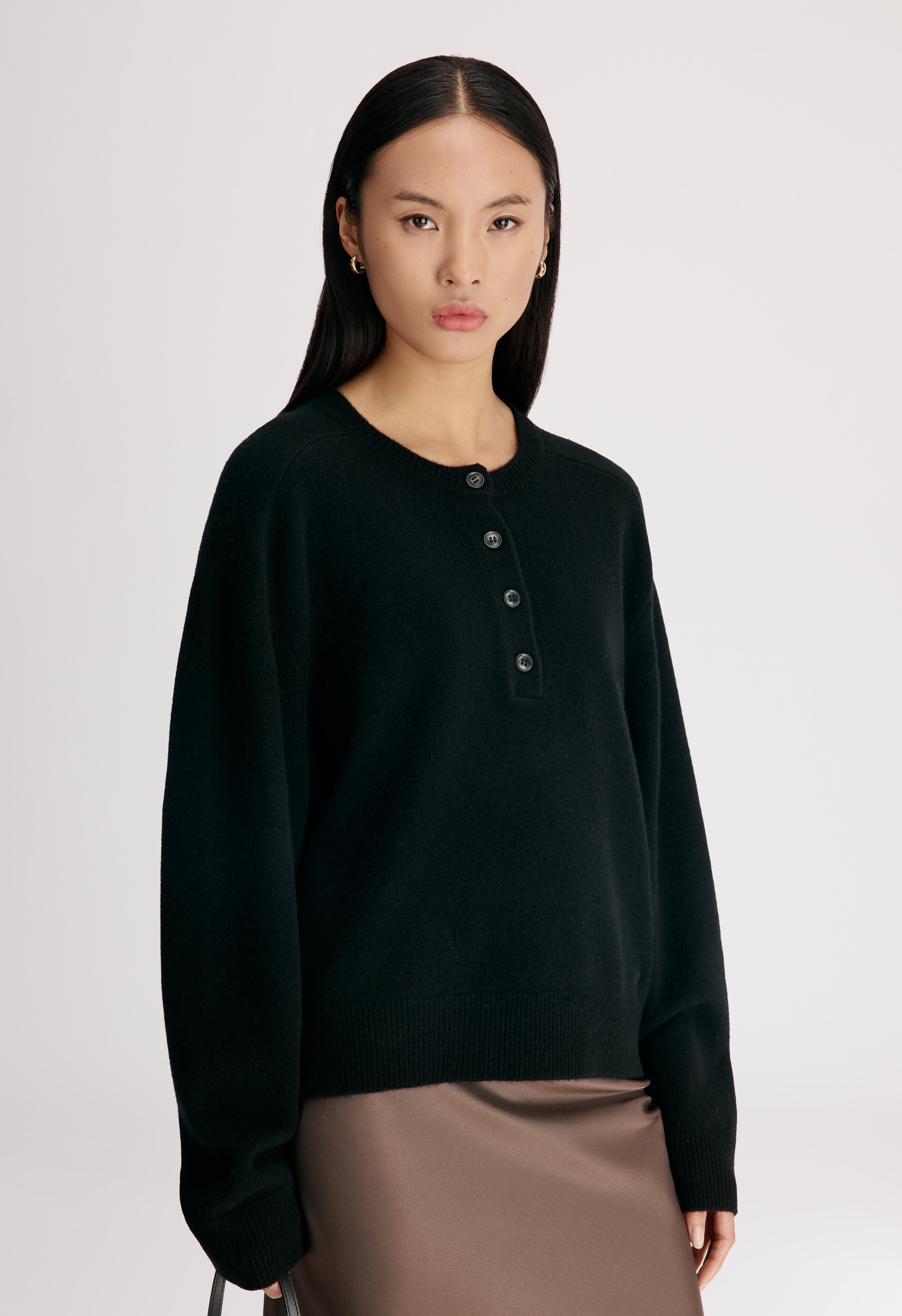 MALO Oversized henley sweater
