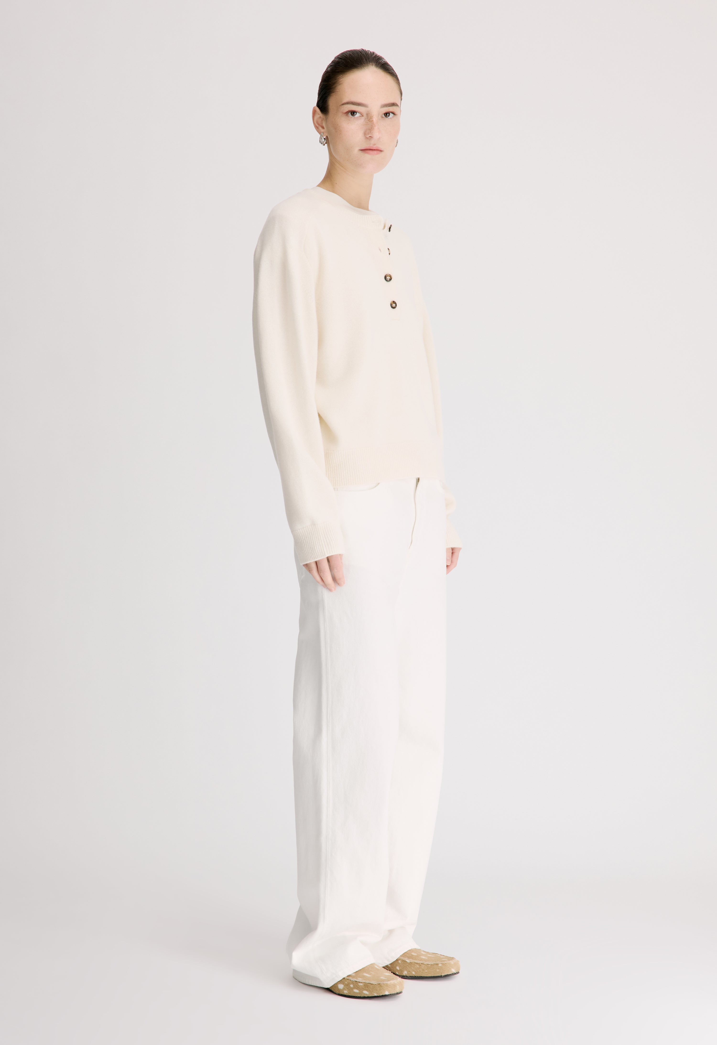 MALO Oversized henley sweater