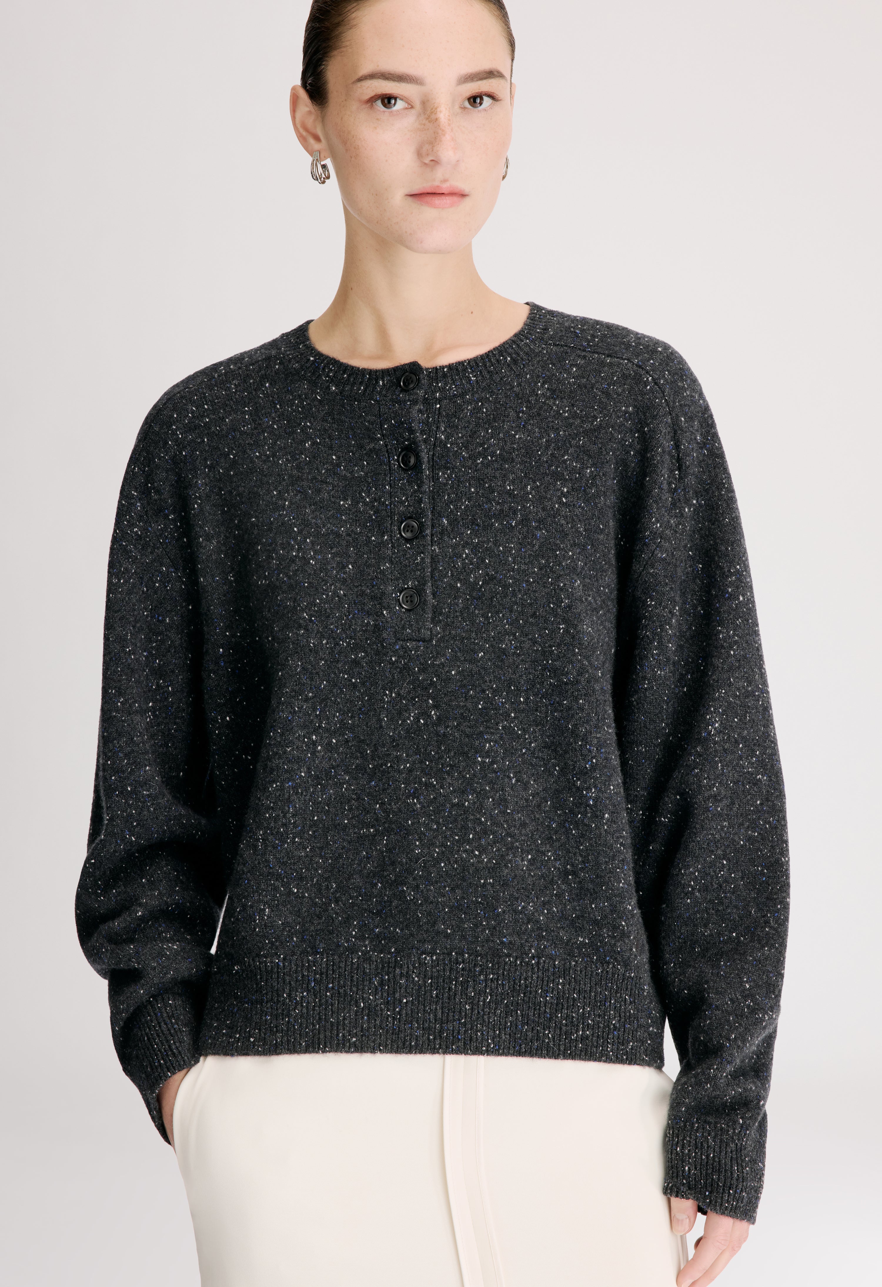MALO Oversized henley sweater