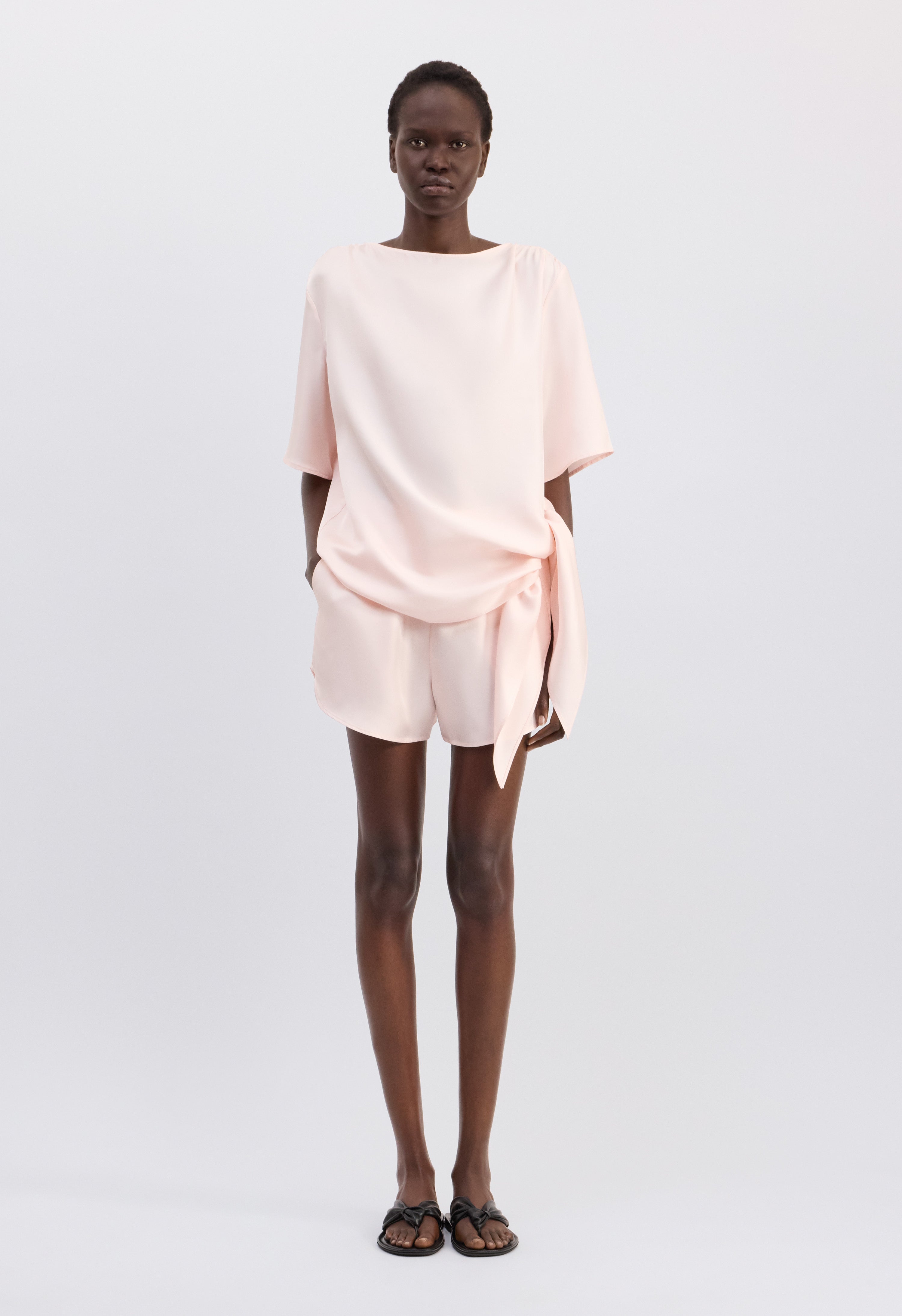 MANO Asymmetric silk top