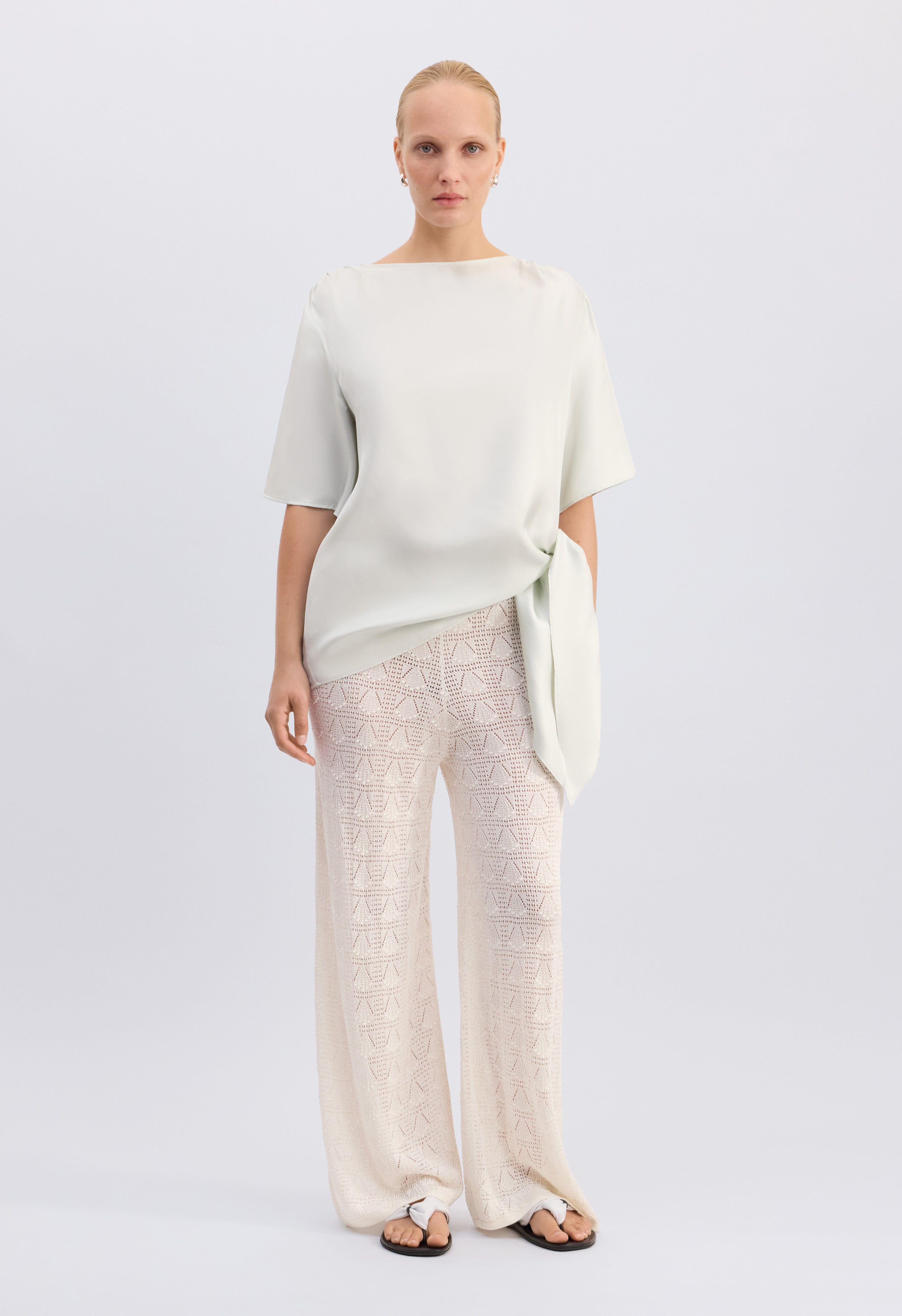 MANO Asymmetric silk top