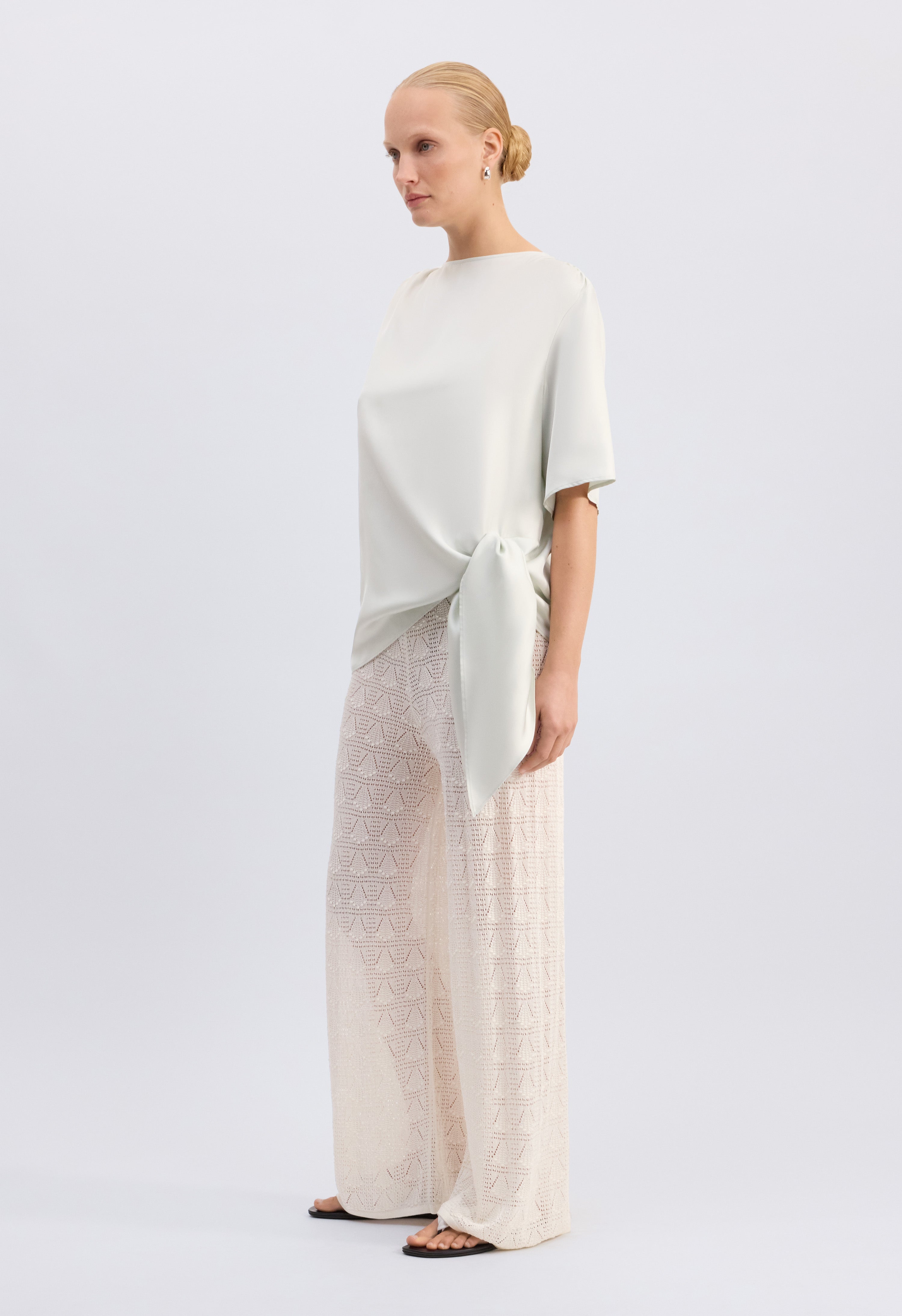 MANO Asymmetric silk top