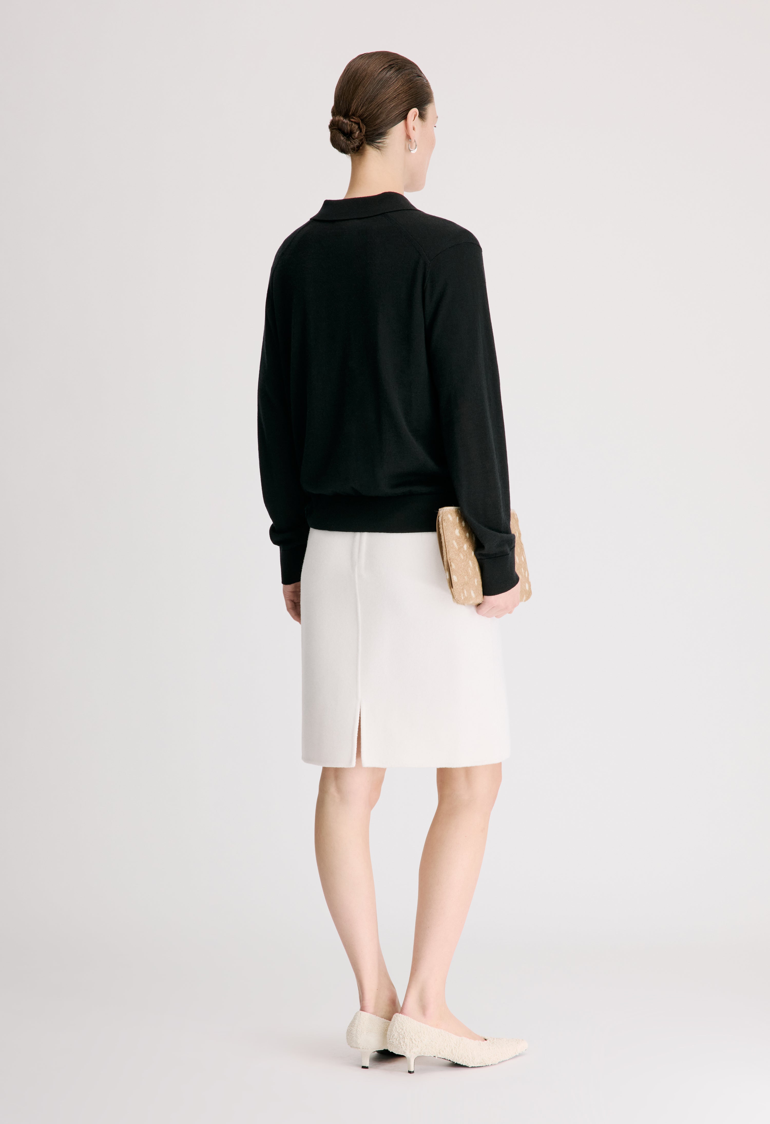 MILES Long-sleeve fine knit polo top