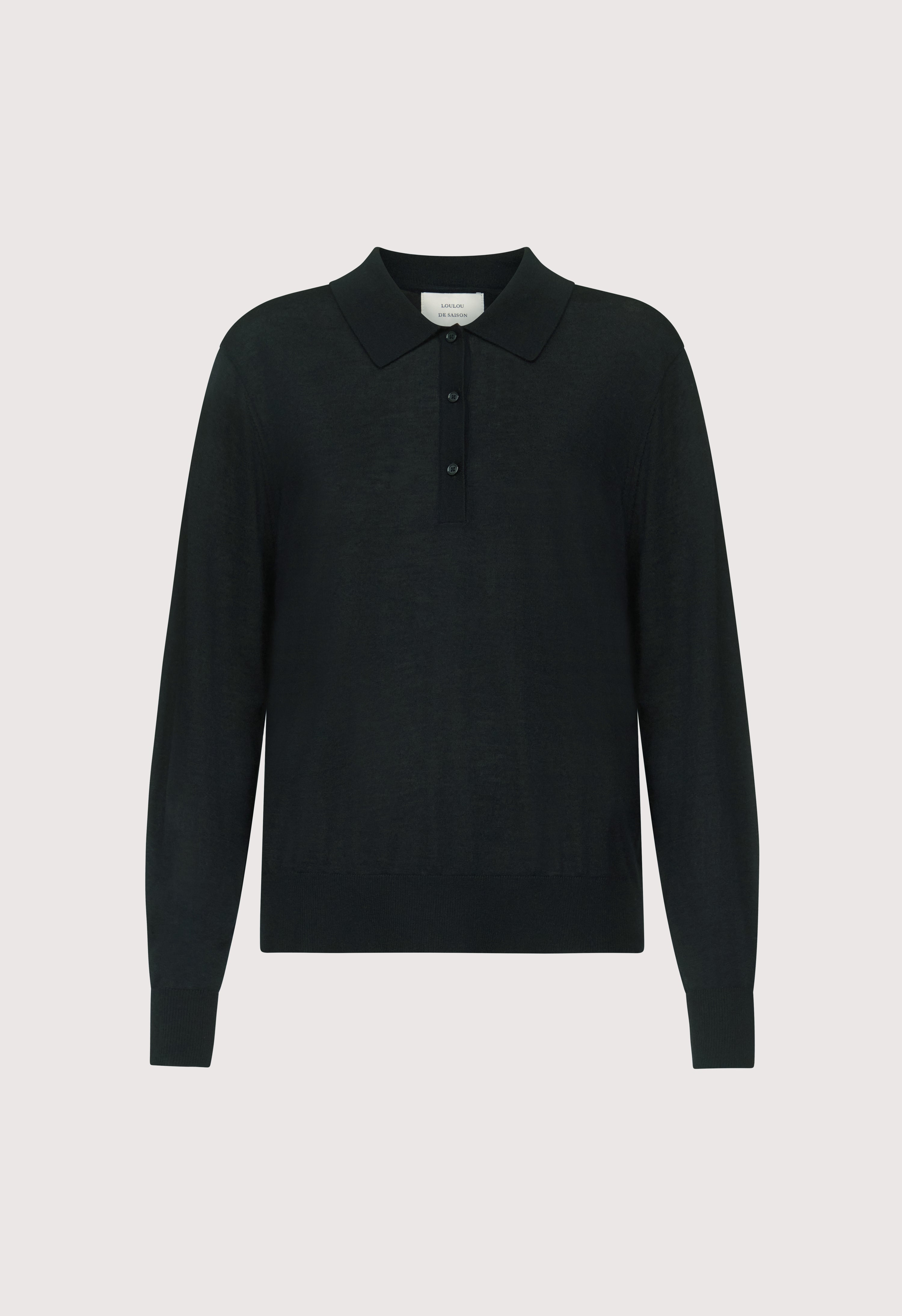 MILES Long-sleeve fine knit polo top