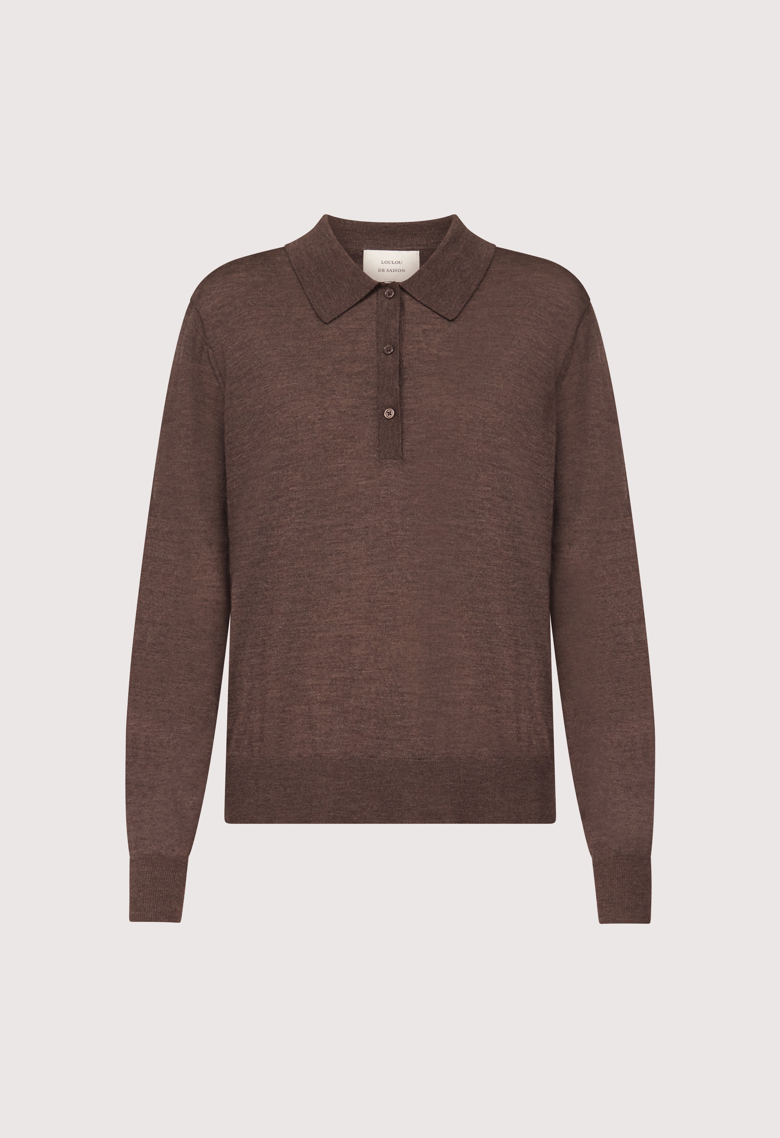 MILES Long-sleeve fine knit polo top