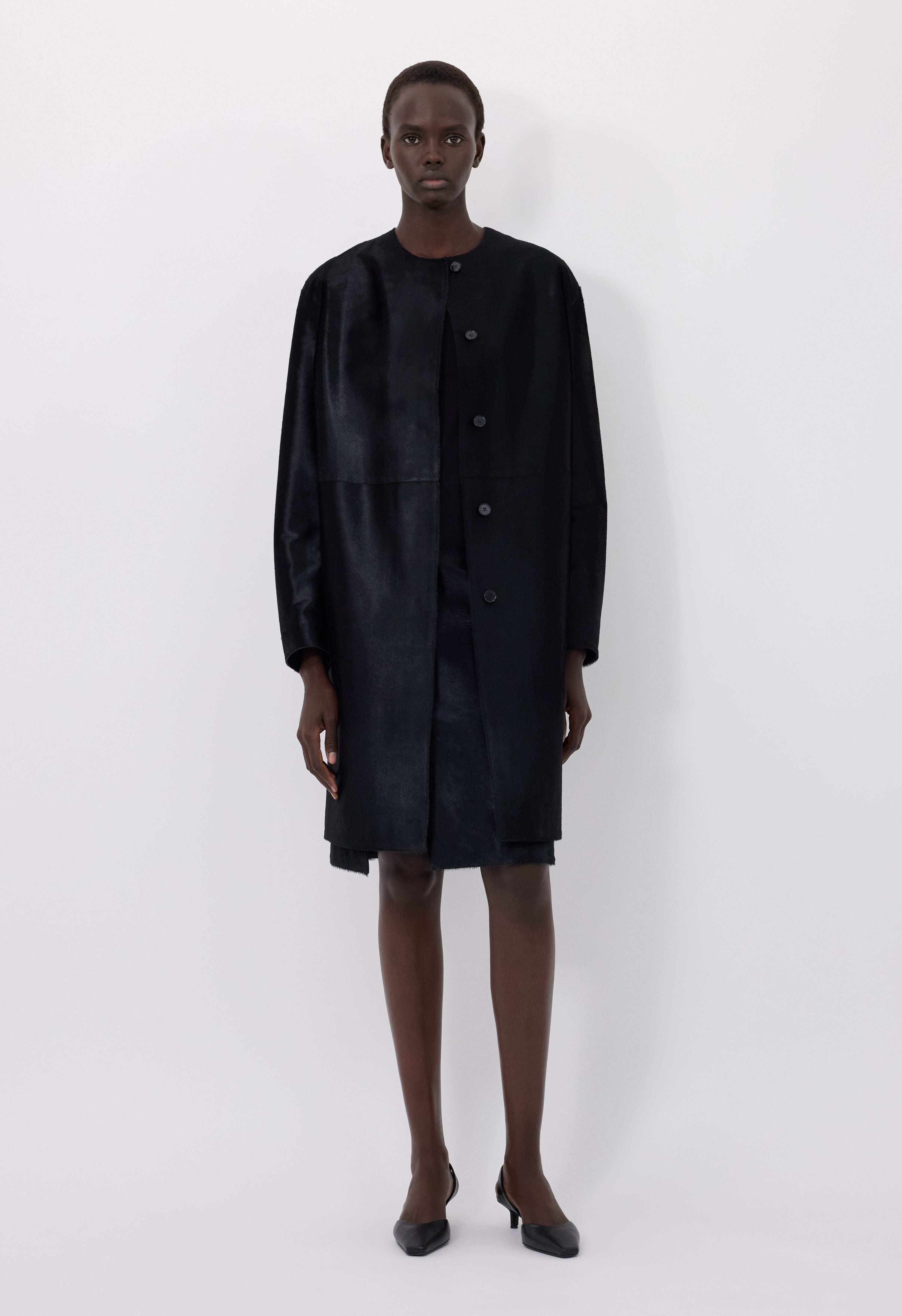 MILLER Pony effect leather coat