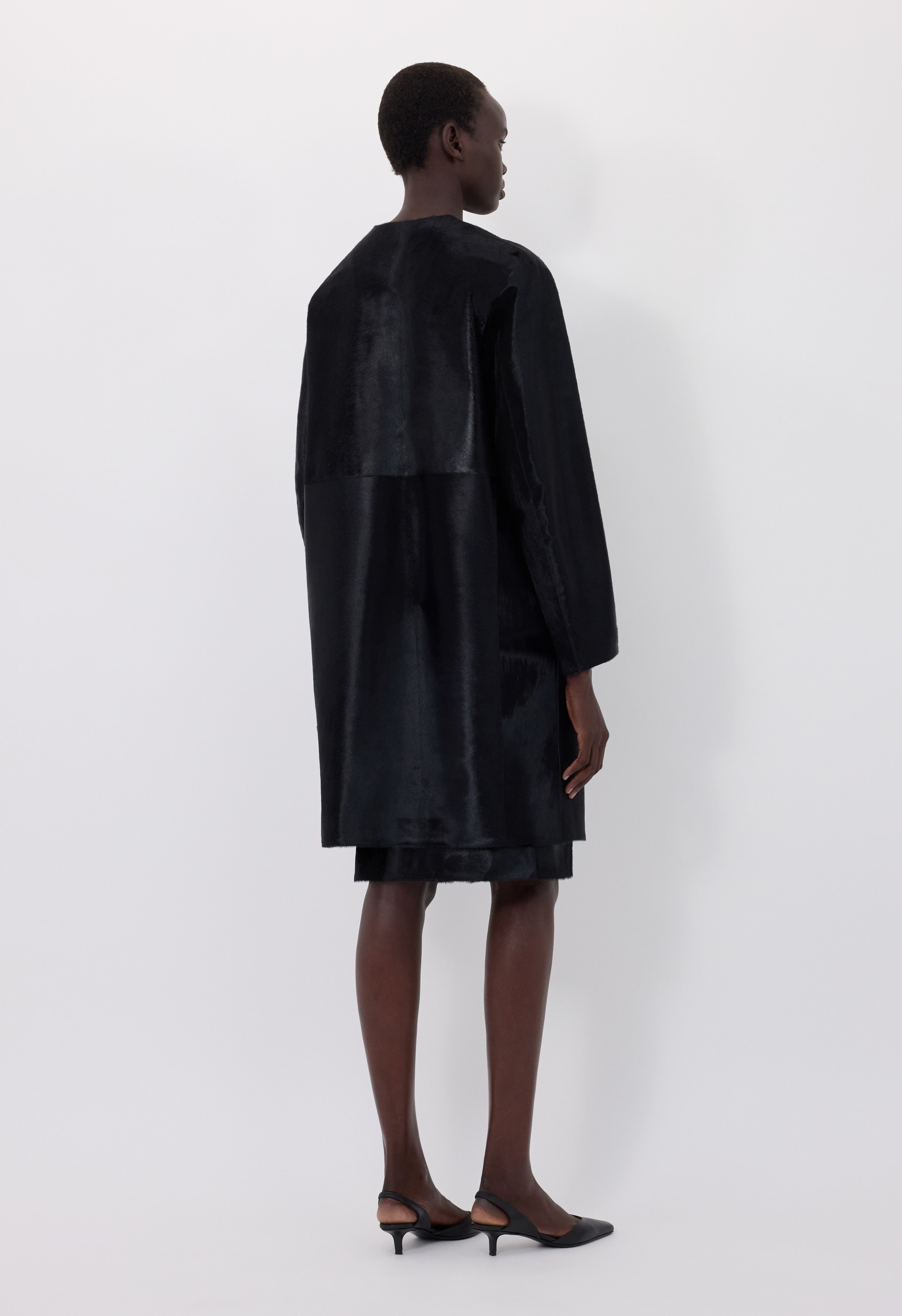 MILLER Pony effect leather coat