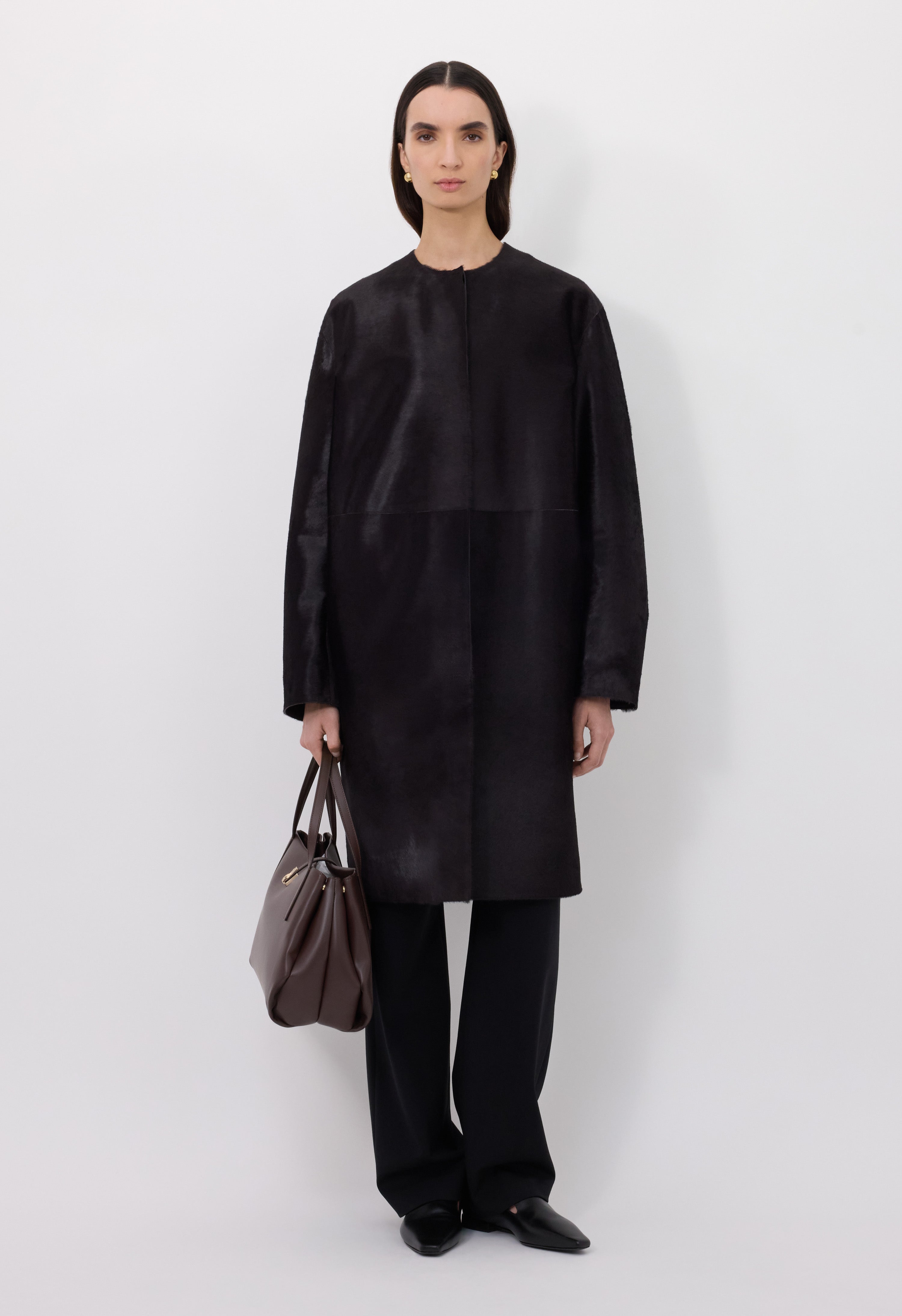 MILLER Pony effect leather coat