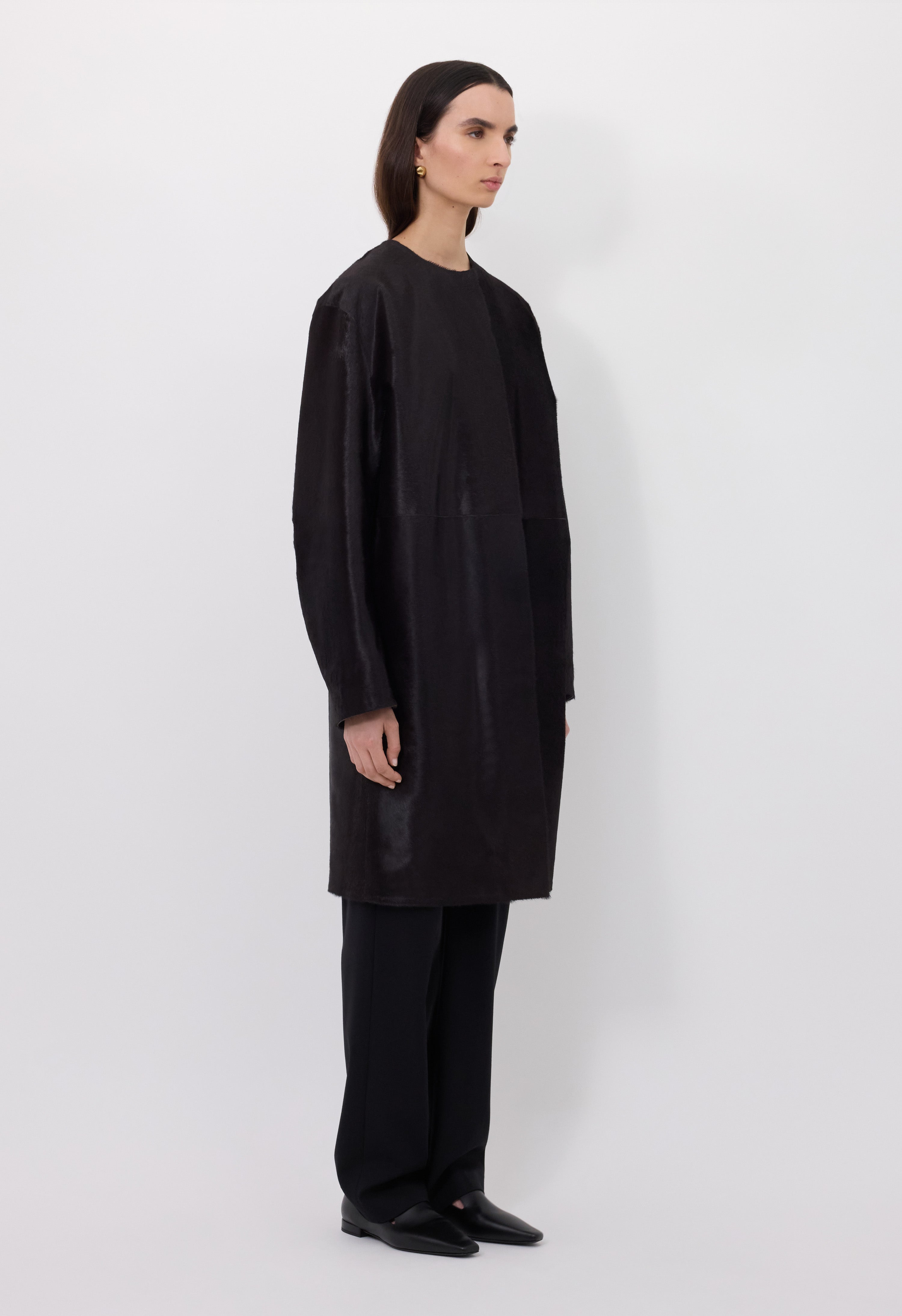 MILLER Pony effect leather coat