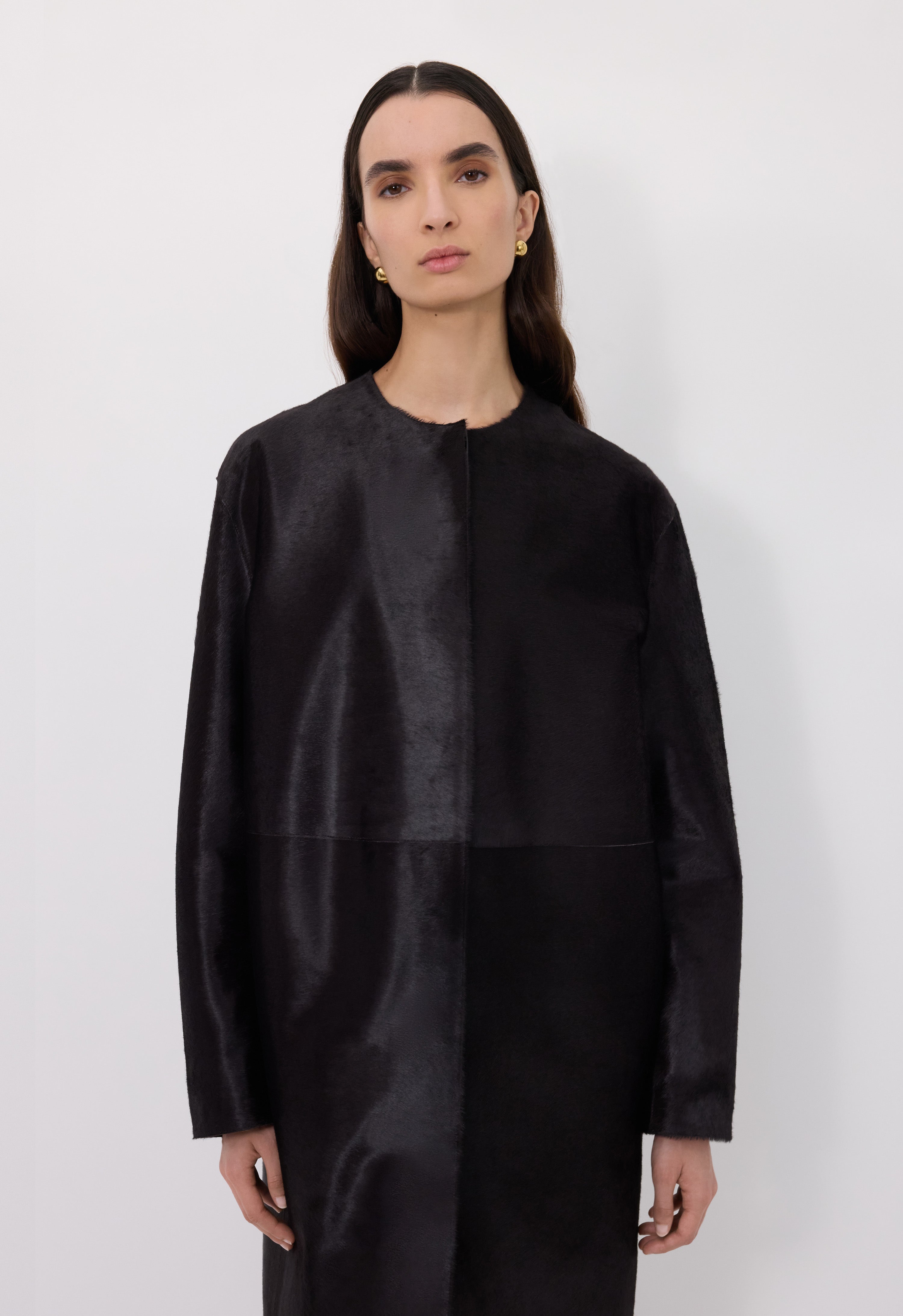 MILLER Pony effect leather coat