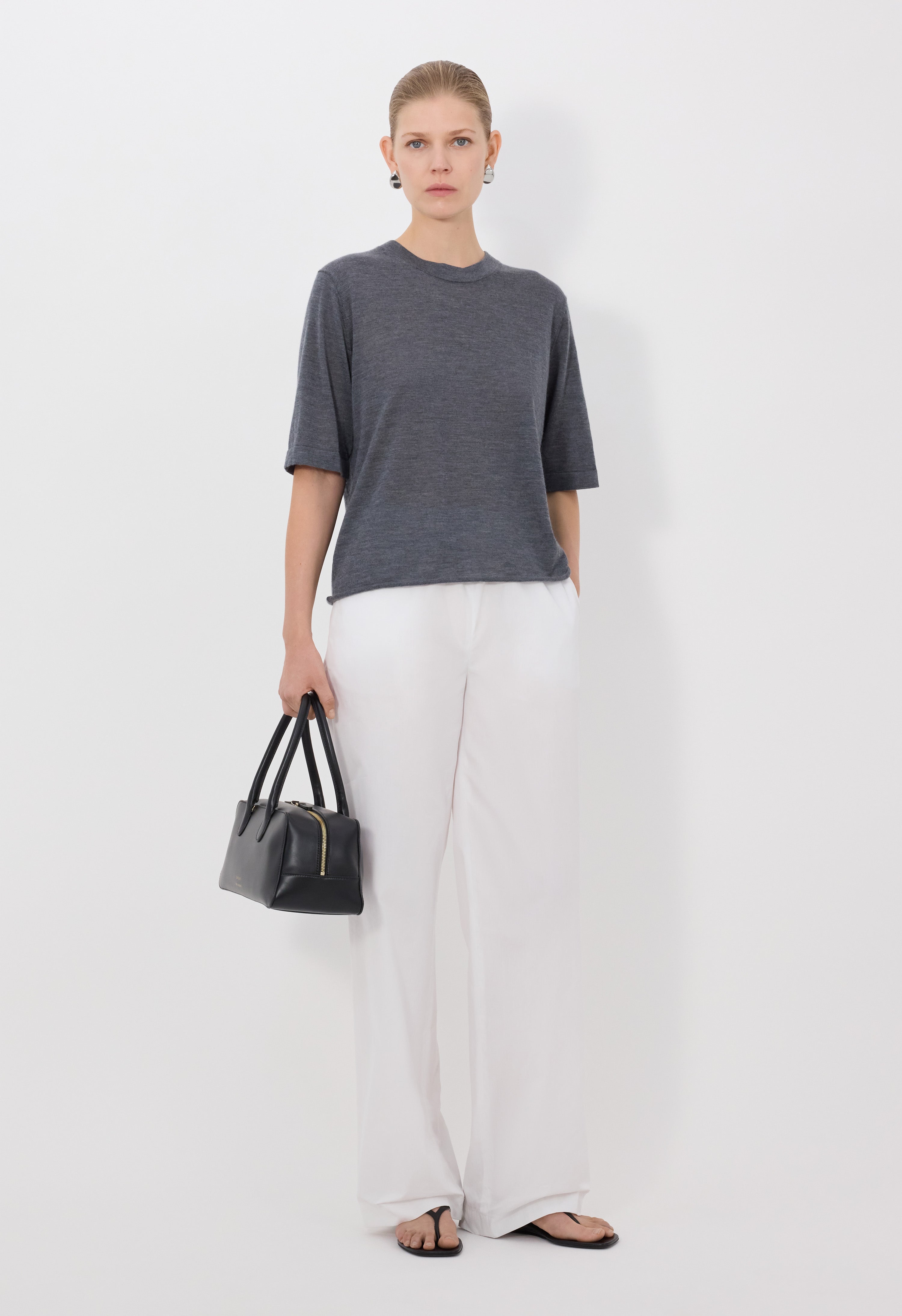 NALA Short-sleeve fluid cashmere top