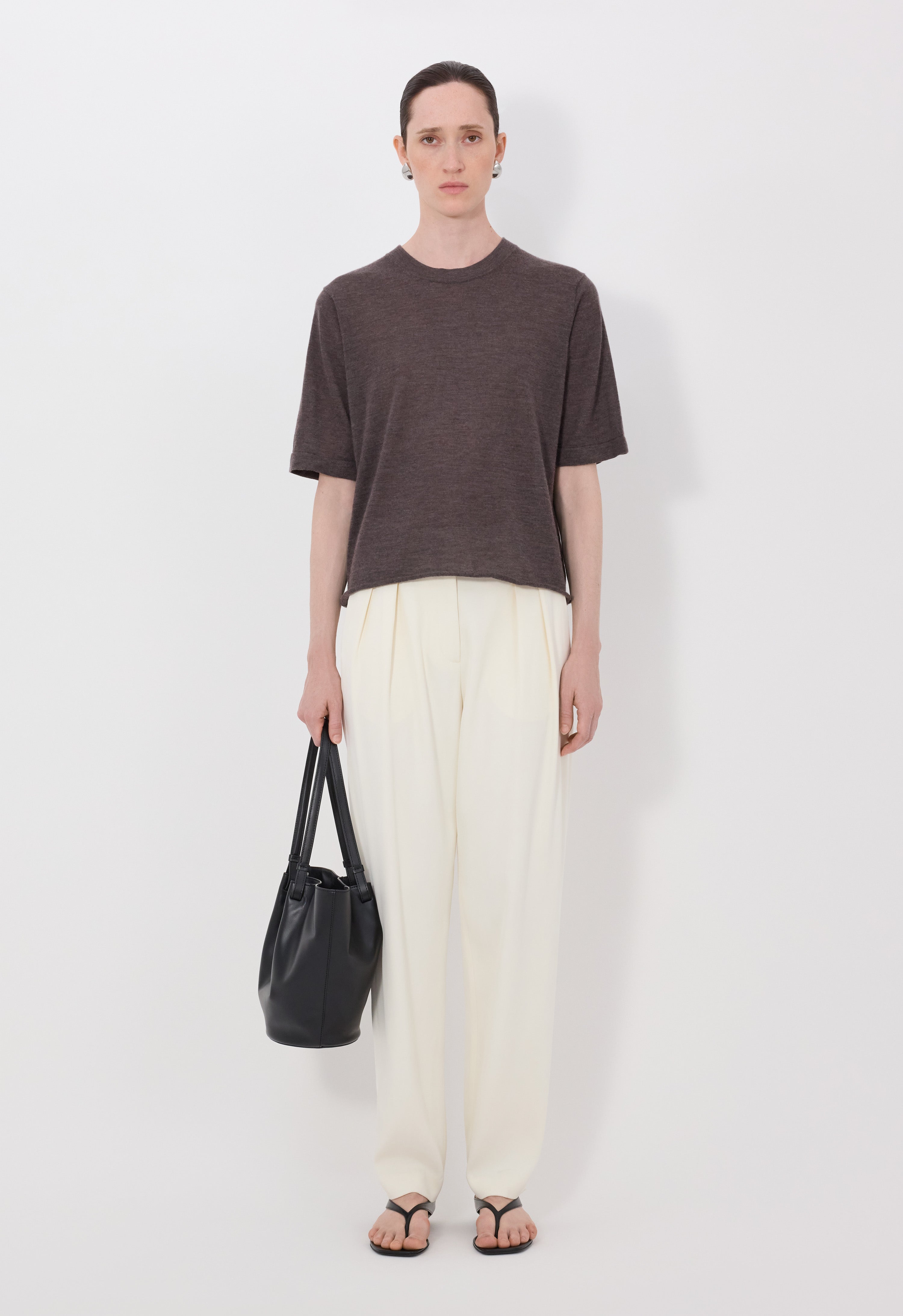 NALA Short-sleeve fluid cashmere top