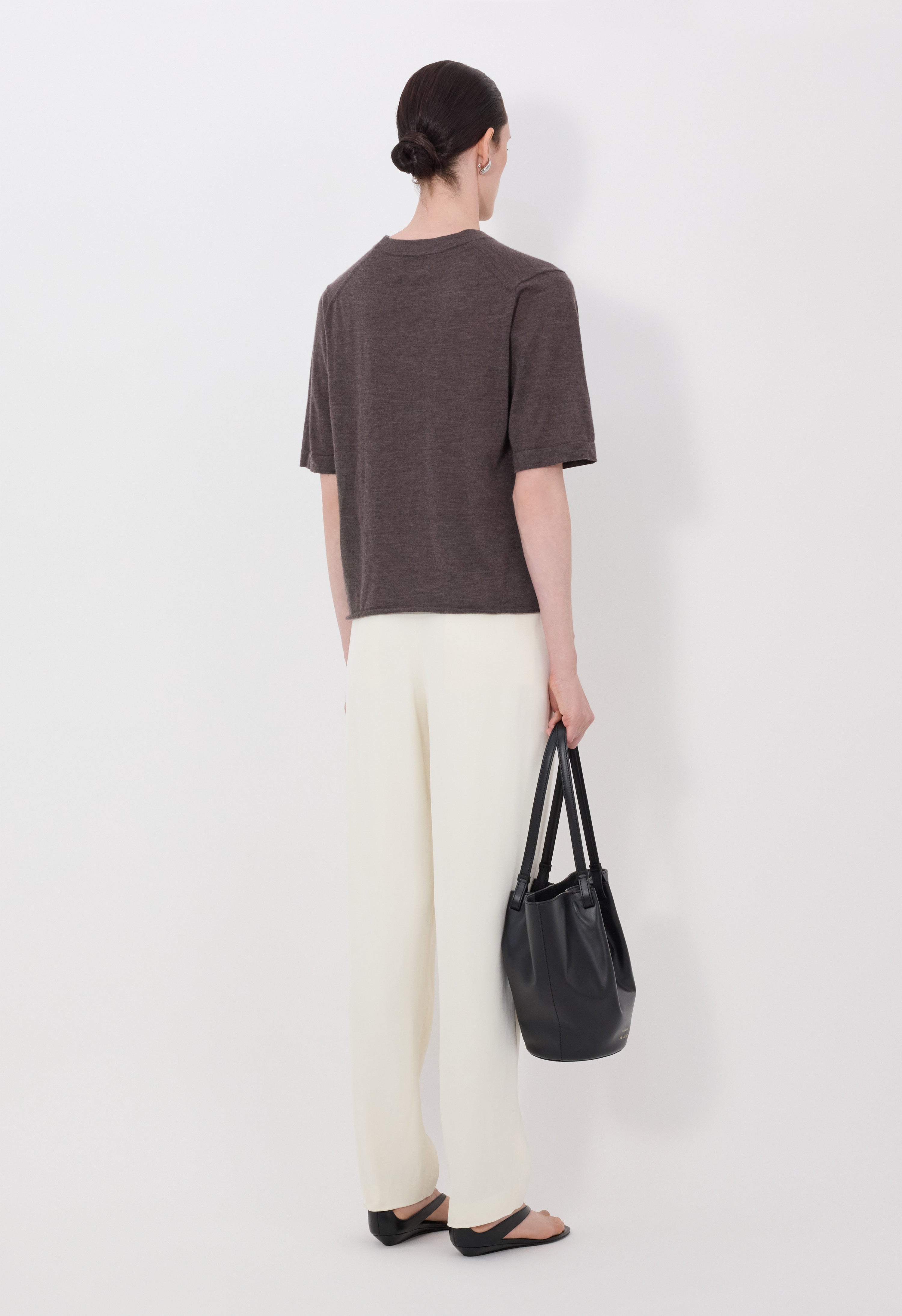NALA Short-sleeve fluid cashmere top