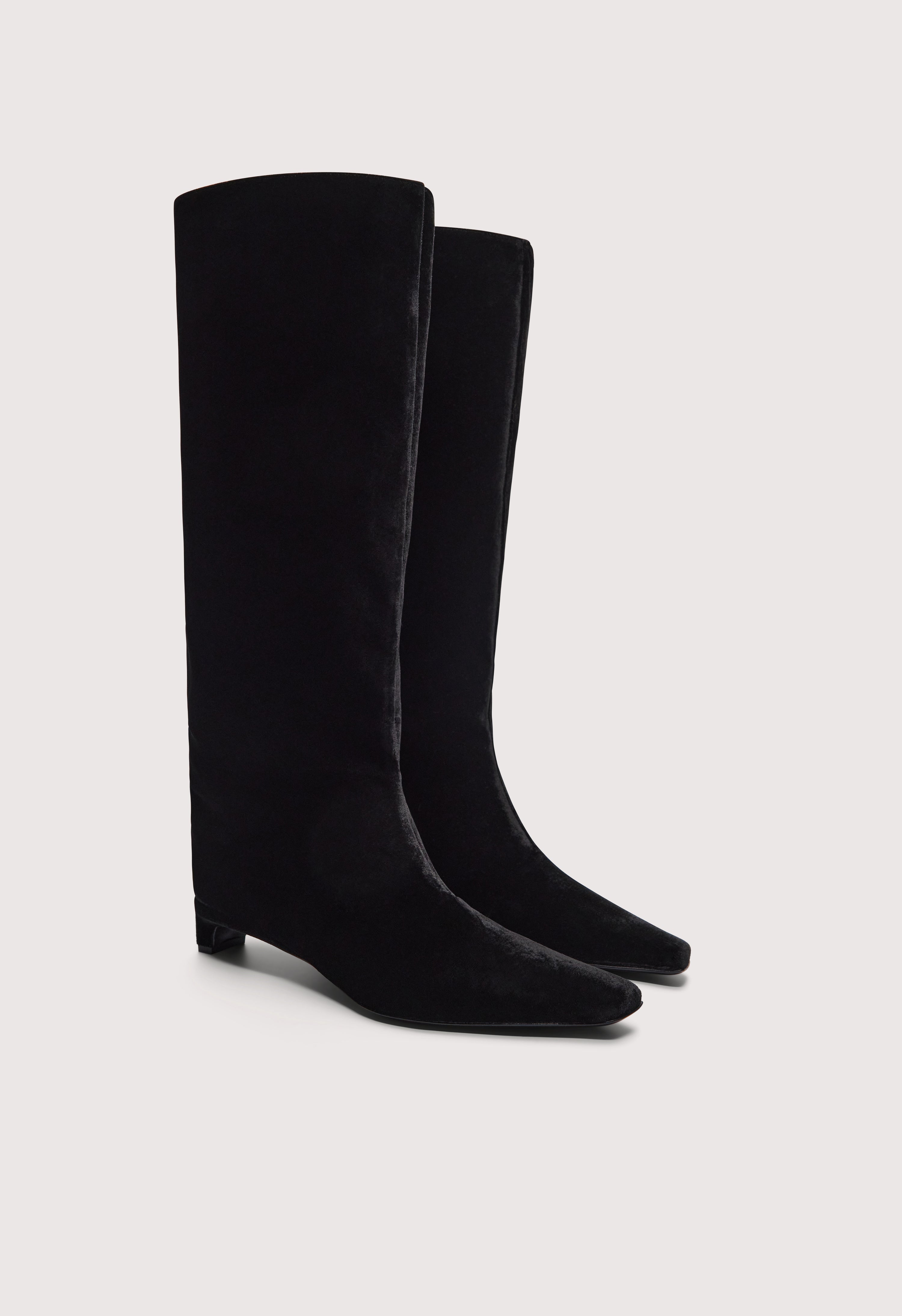 NAOMI Kitten heel velvet boots