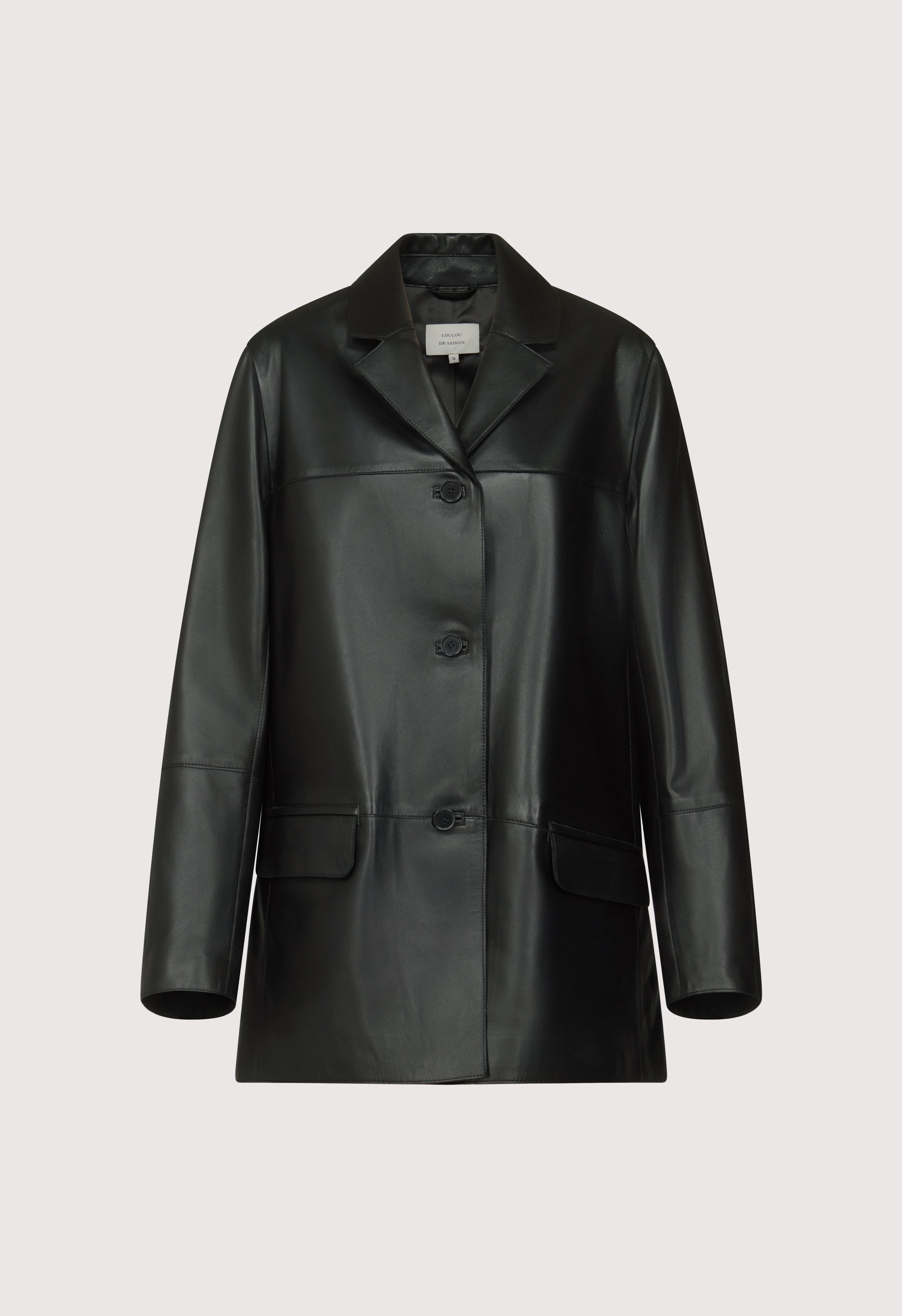 NARI Veste en cuir coupe droite